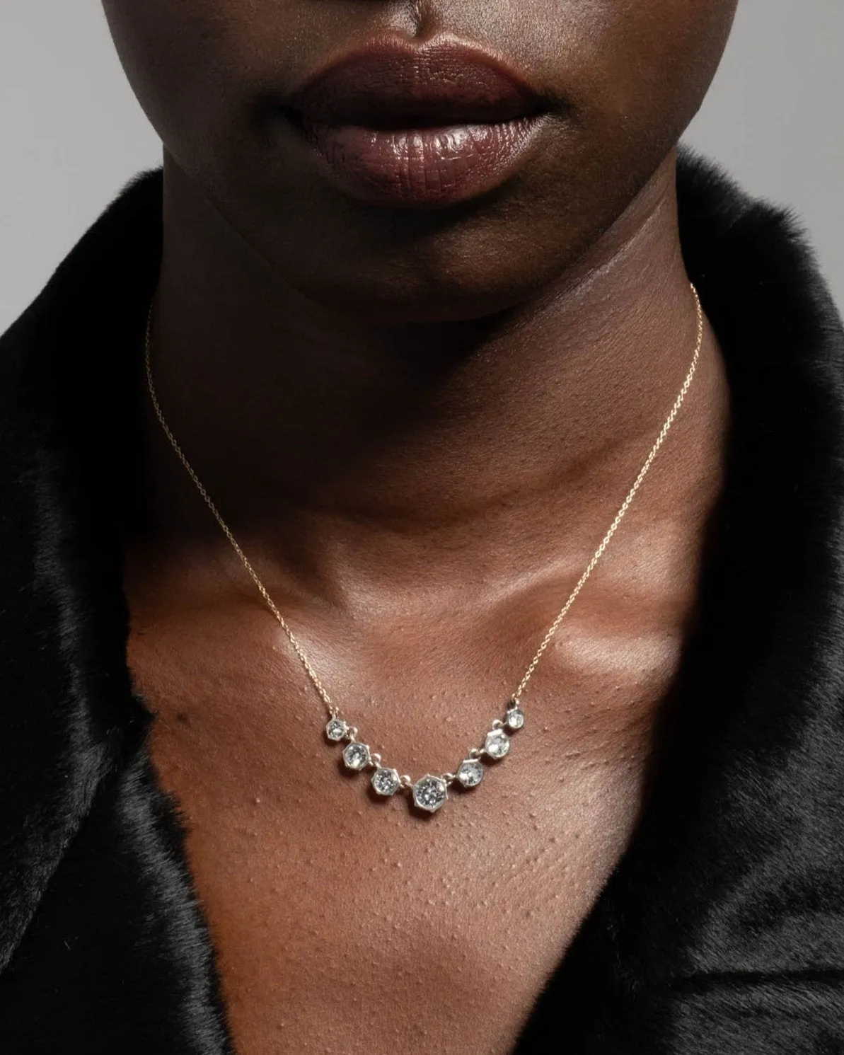 Sterling Silver & 14k Gold Cut Luminous Crystal Petite Graduated Necklace sold by Alexis Bittar product image thumbnail 2