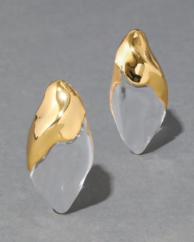 Lucite Molten Clip On Earring - Clear sold by Alexis Bittar