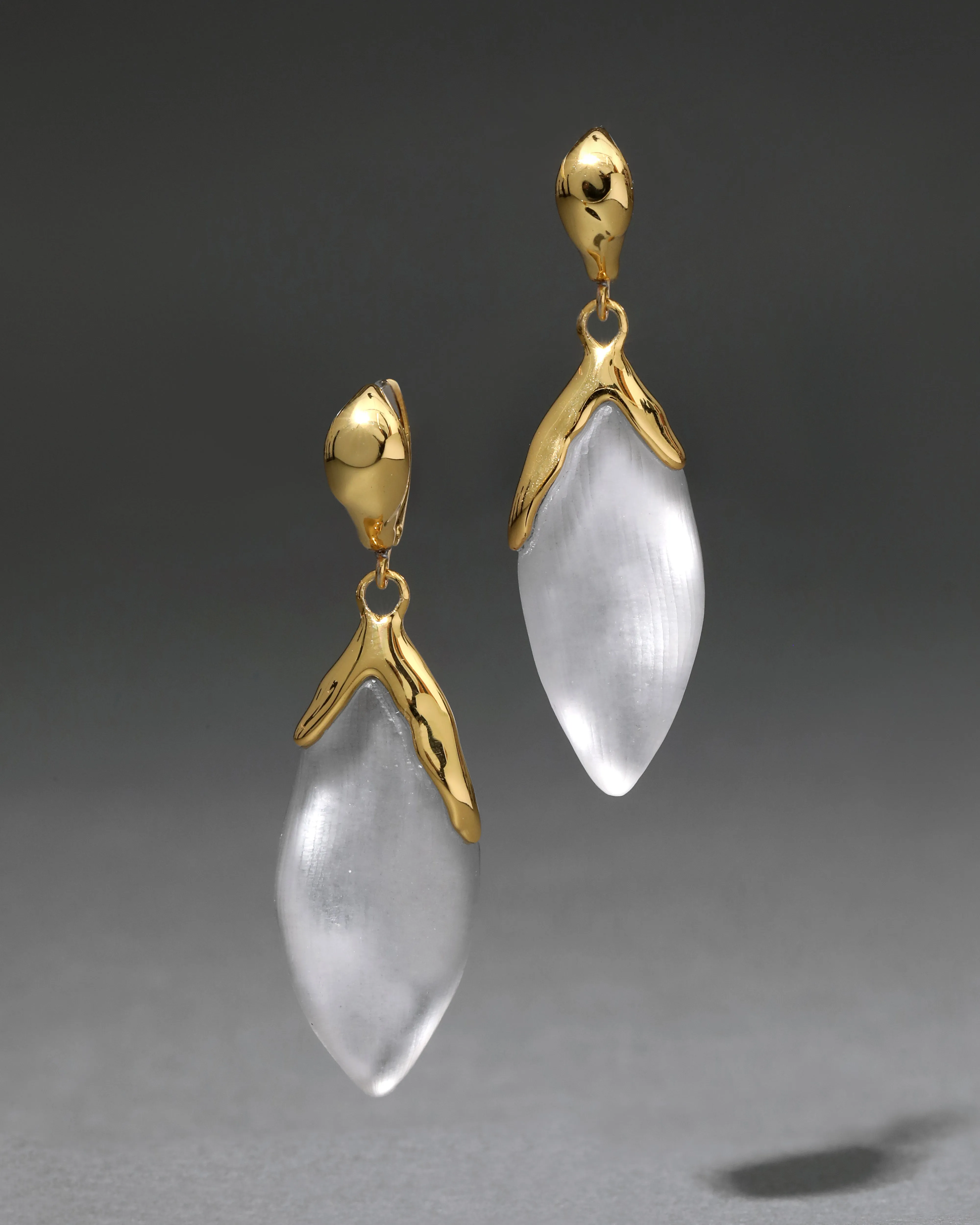 Luminous Lucite Petal Leverback Earring- Pewter sold by Alexis Bittar product image thumbnail 2