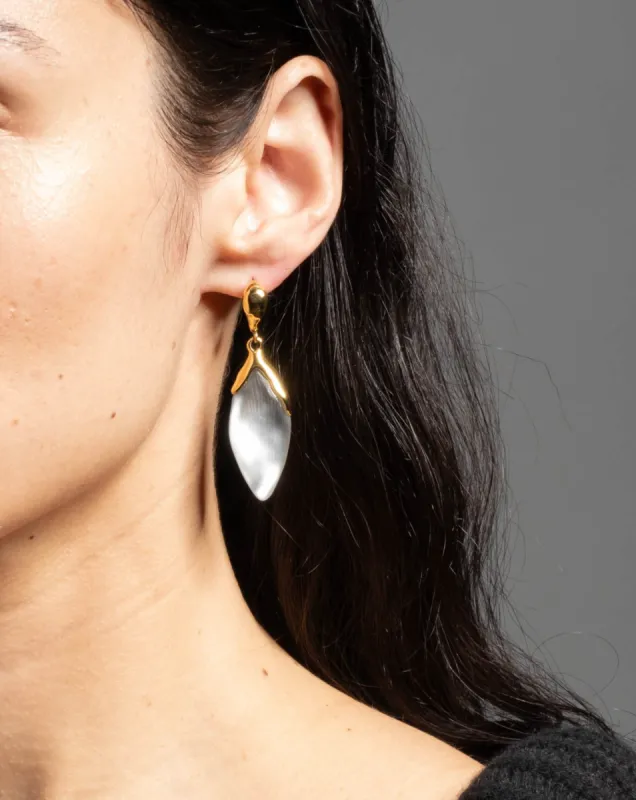 Luminous Lucite Petal Leverback Earring- Pewter sold by Alexis Bittar