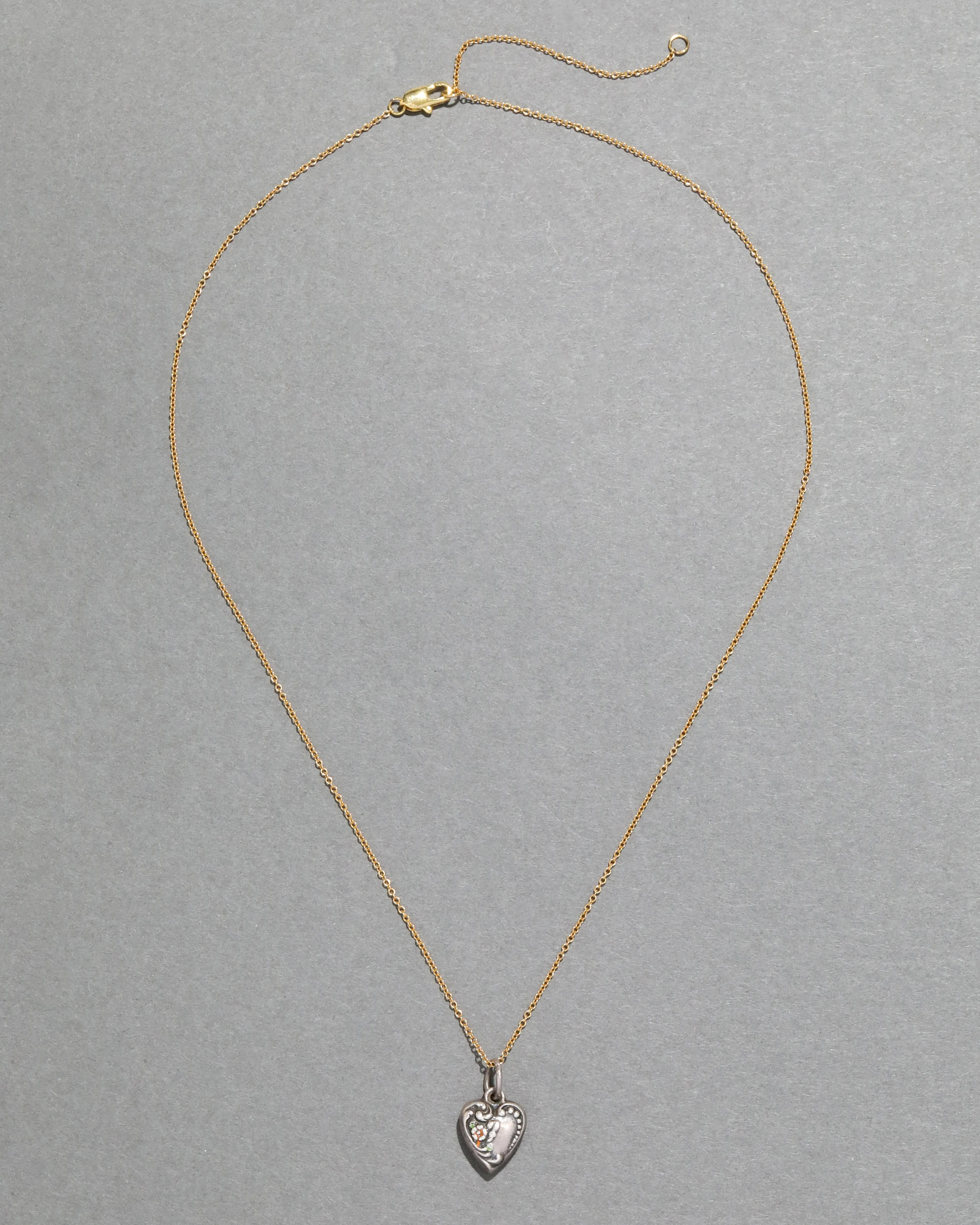 Sterling Silver Single Flower Heart Pendant Necklace sold by Alexis Bittar product image thumbnail 2