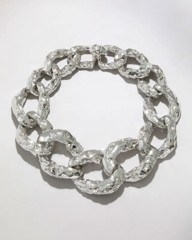 Brut Silver Curb Link Necklace sold by Alexis Bittar