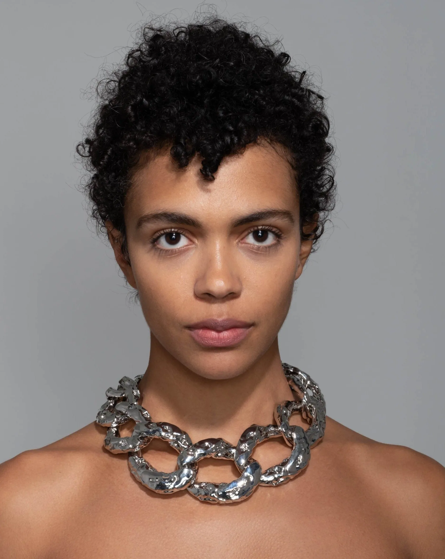 Brut Silver Curb Link Necklace sold by Alexis Bittar product image thumbnail 3