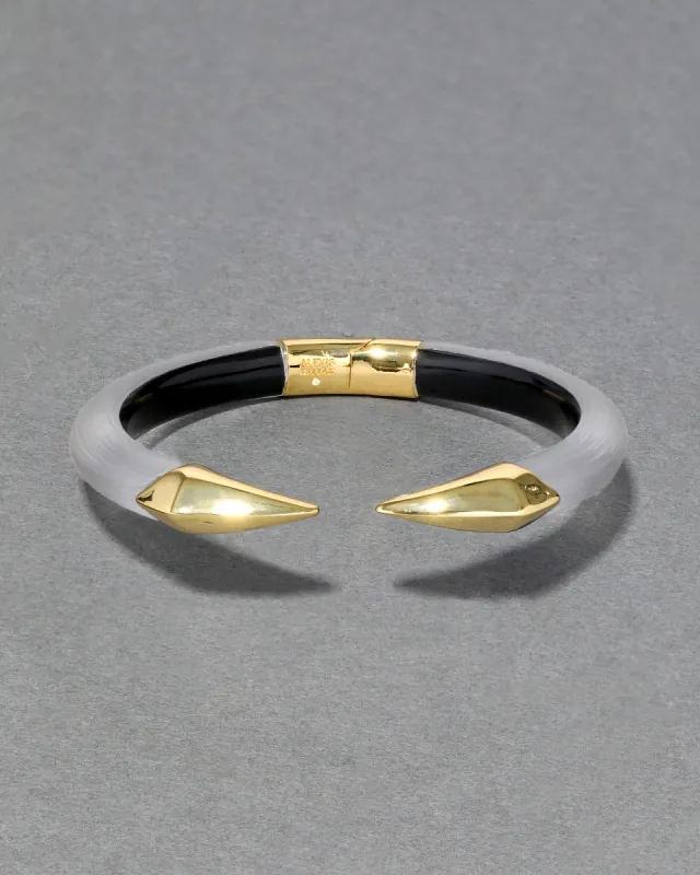 Mirrored Pyramid Lucite Brake Hinge Bracelet- Pewter sold by Alexis Bittar