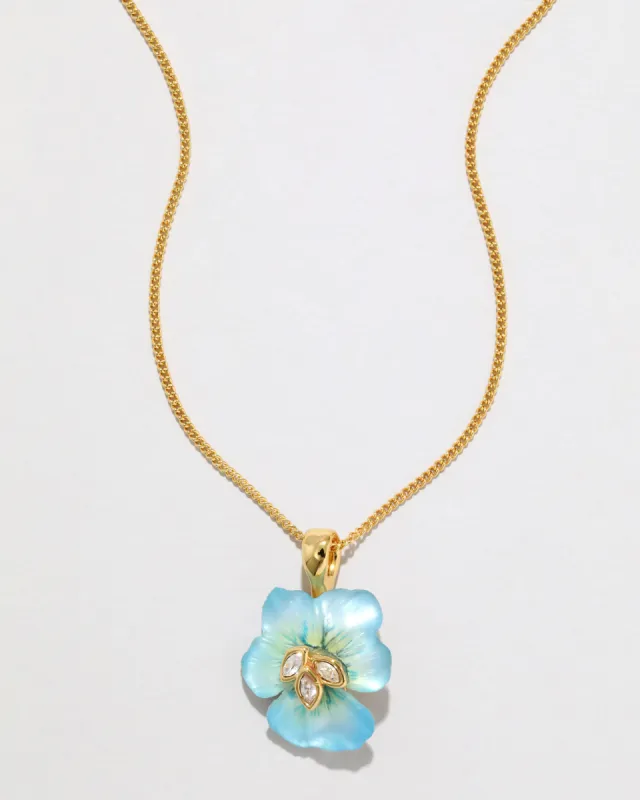 Pansy Lucite Petite Pendant Necklace- Lake Pansy sold by Alexis Bittar