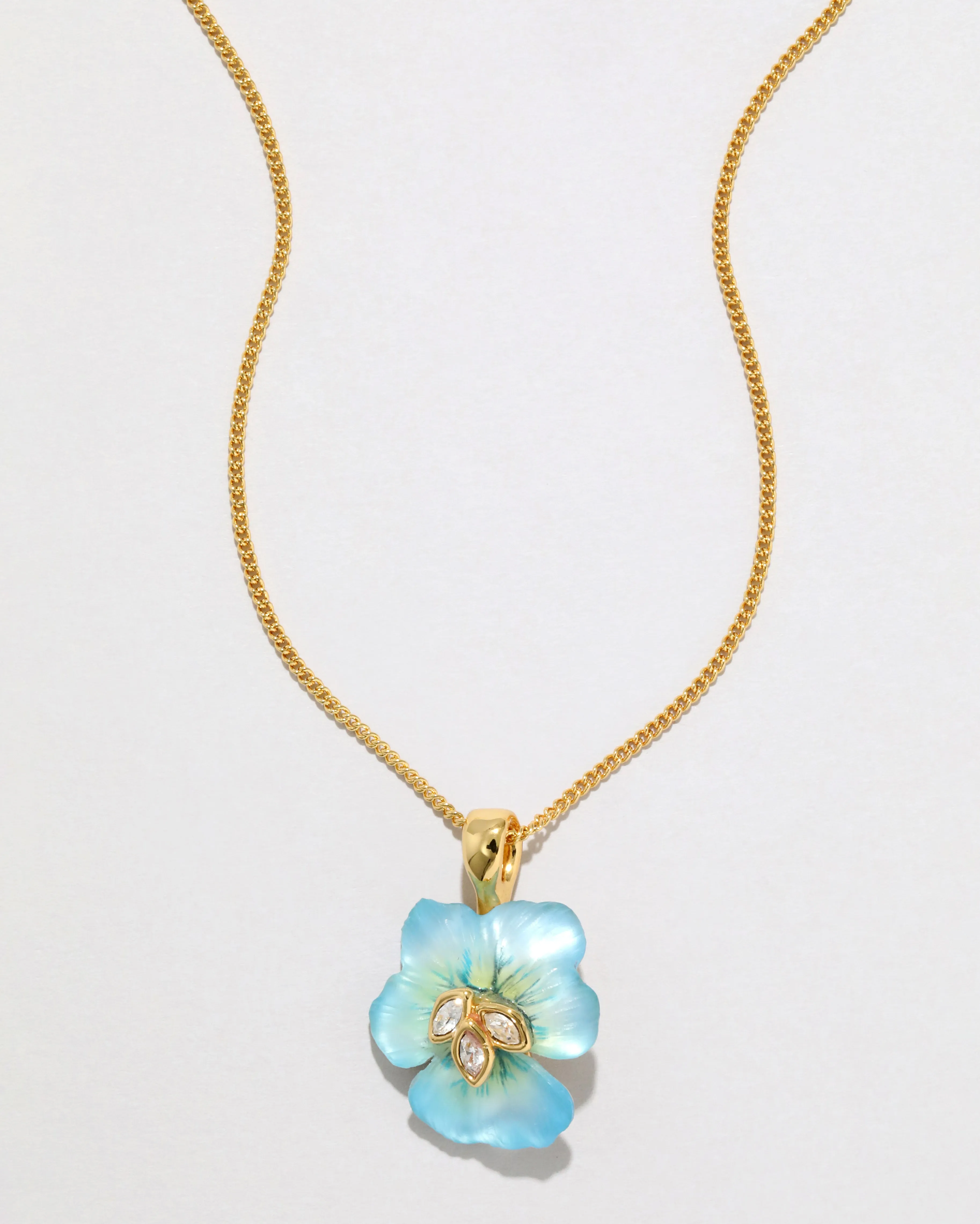 Pansy Lucite Petite Pendant Necklace- Lake Pansy sold by Alexis Bittar