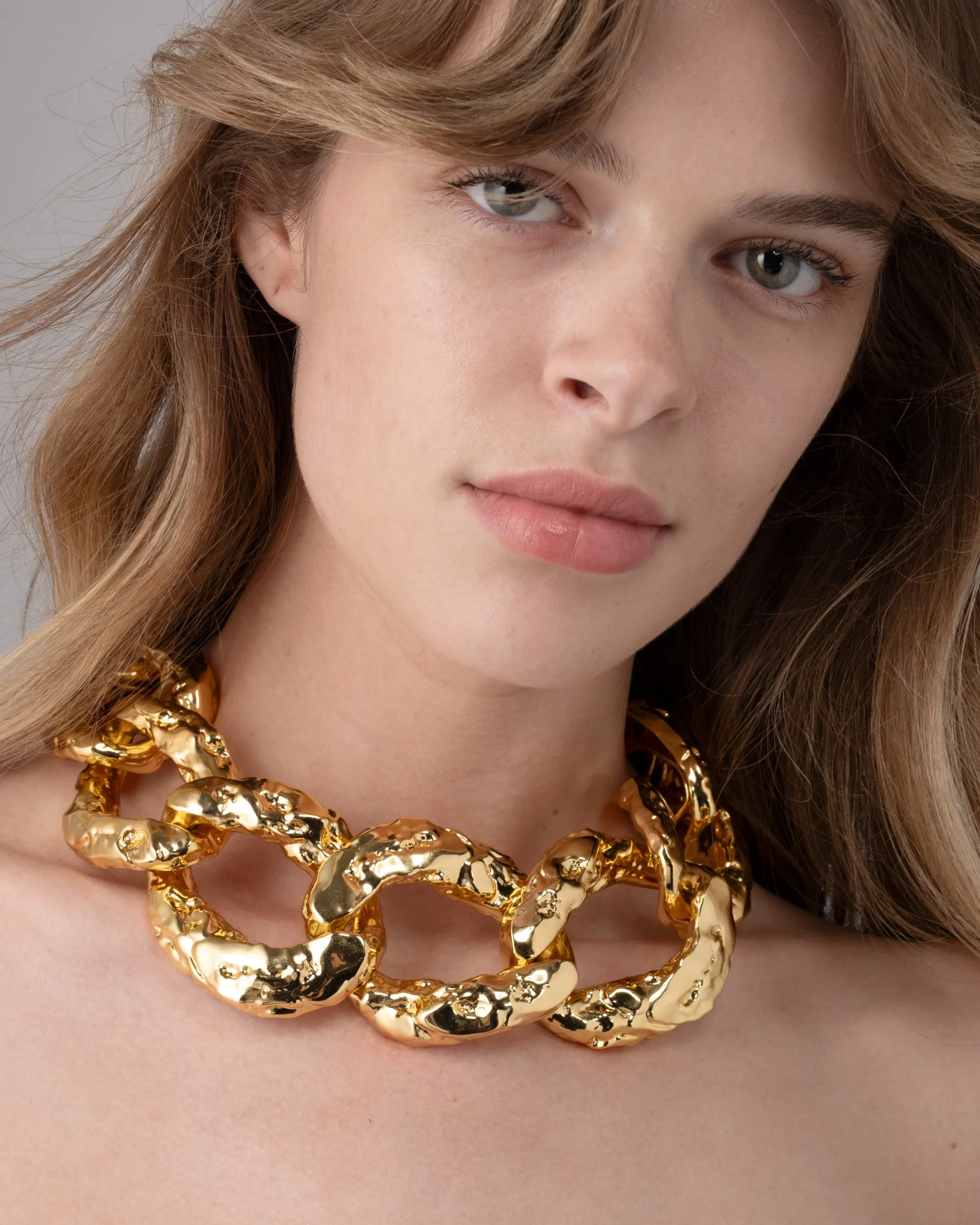 Brut Gold Curb Link Necklace sold by Alexis Bittar product image thumbnail 5