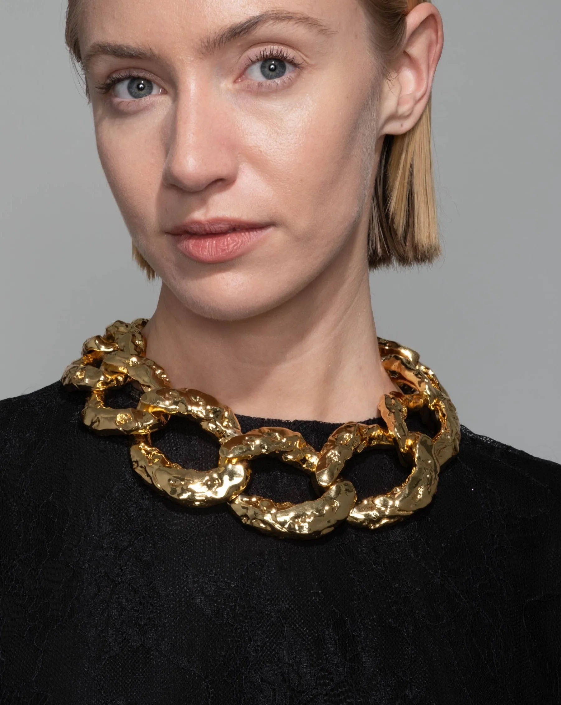 Brut Gold Curb Link Necklace sold by Alexis Bittar product image thumbnail 4