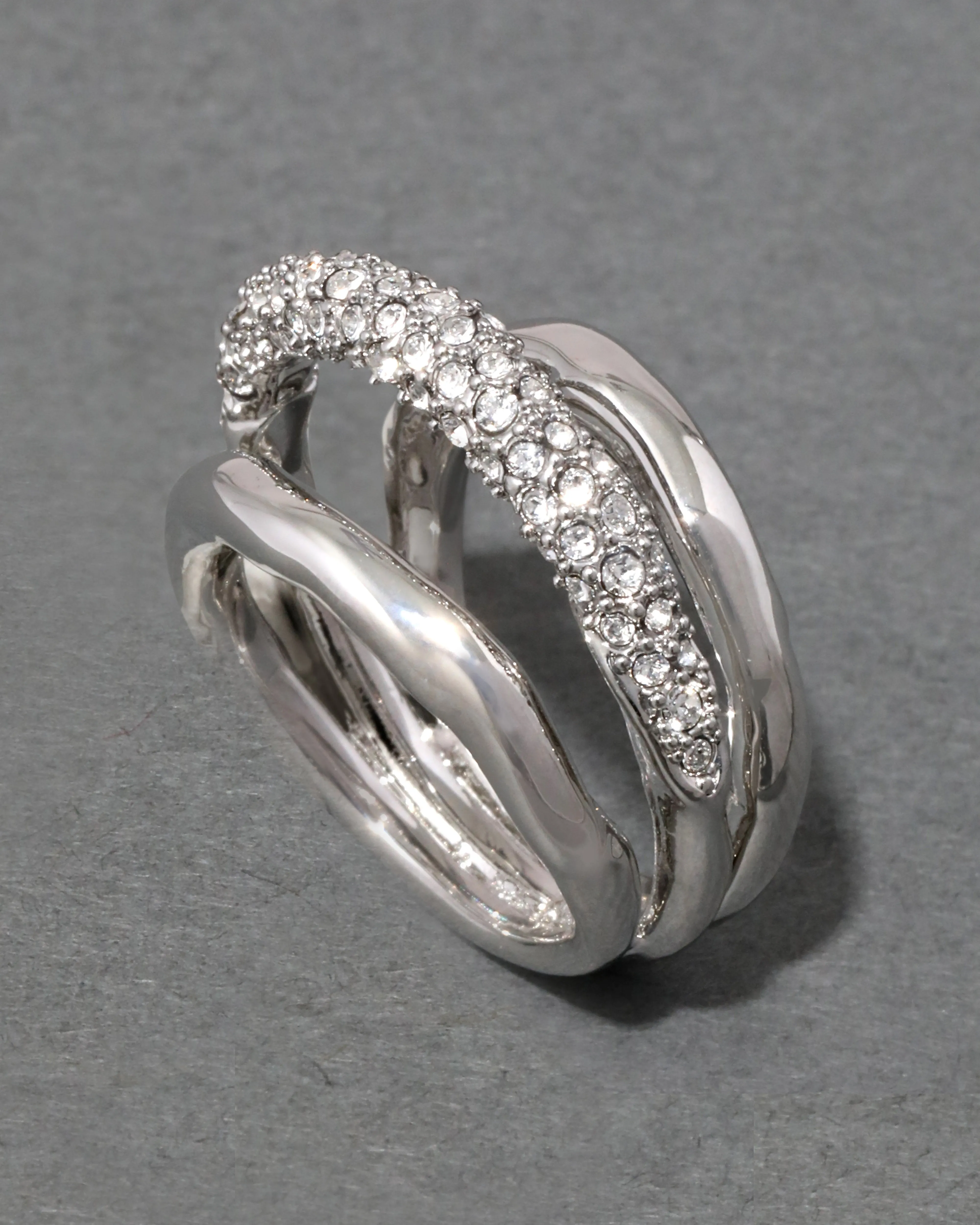 Solanales Crystal Orbiting Ring- Silver sold by Alexis Bittar