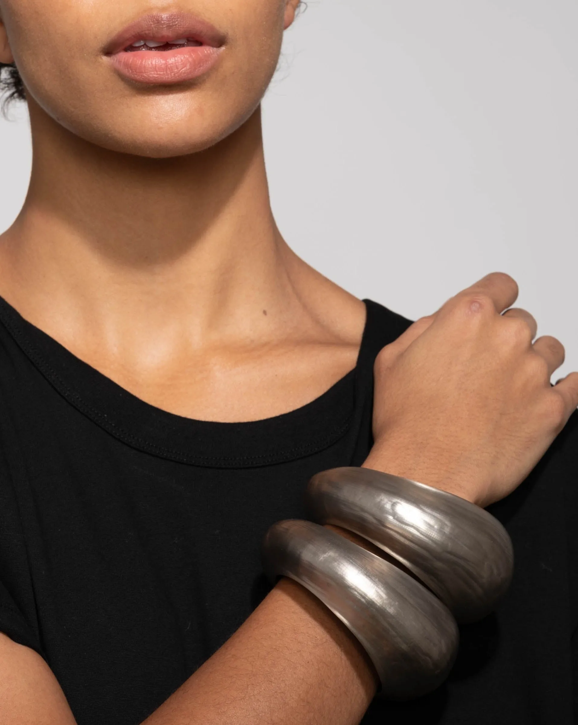 Puffy Lucite Tapered Bangle Bracelet- Chocolate sold by Alexis Bittar product image thumbnail 5