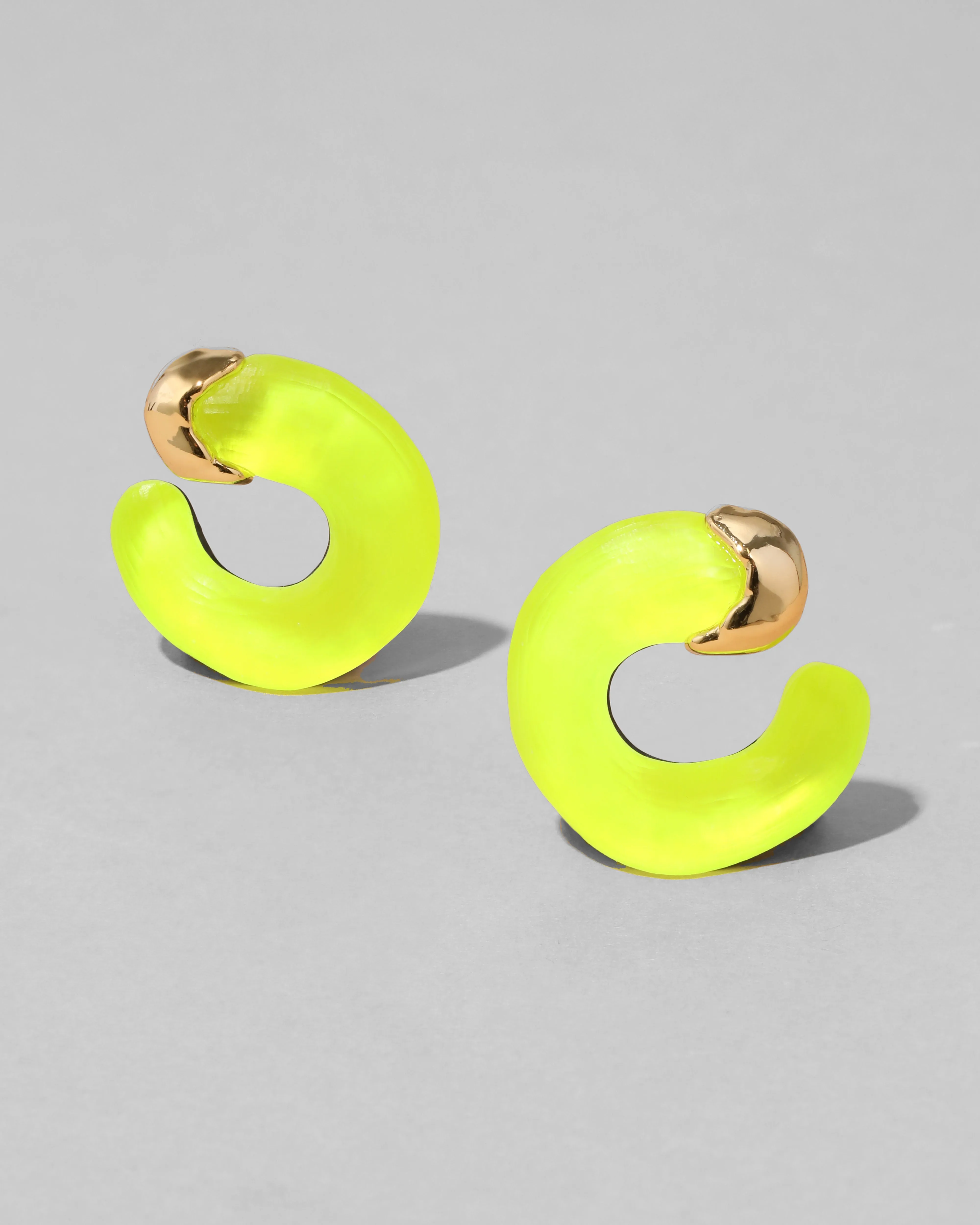 Lucite Small Molten Front Facing Hoop Earring - Neon Yellow sold by Alexis Bittar