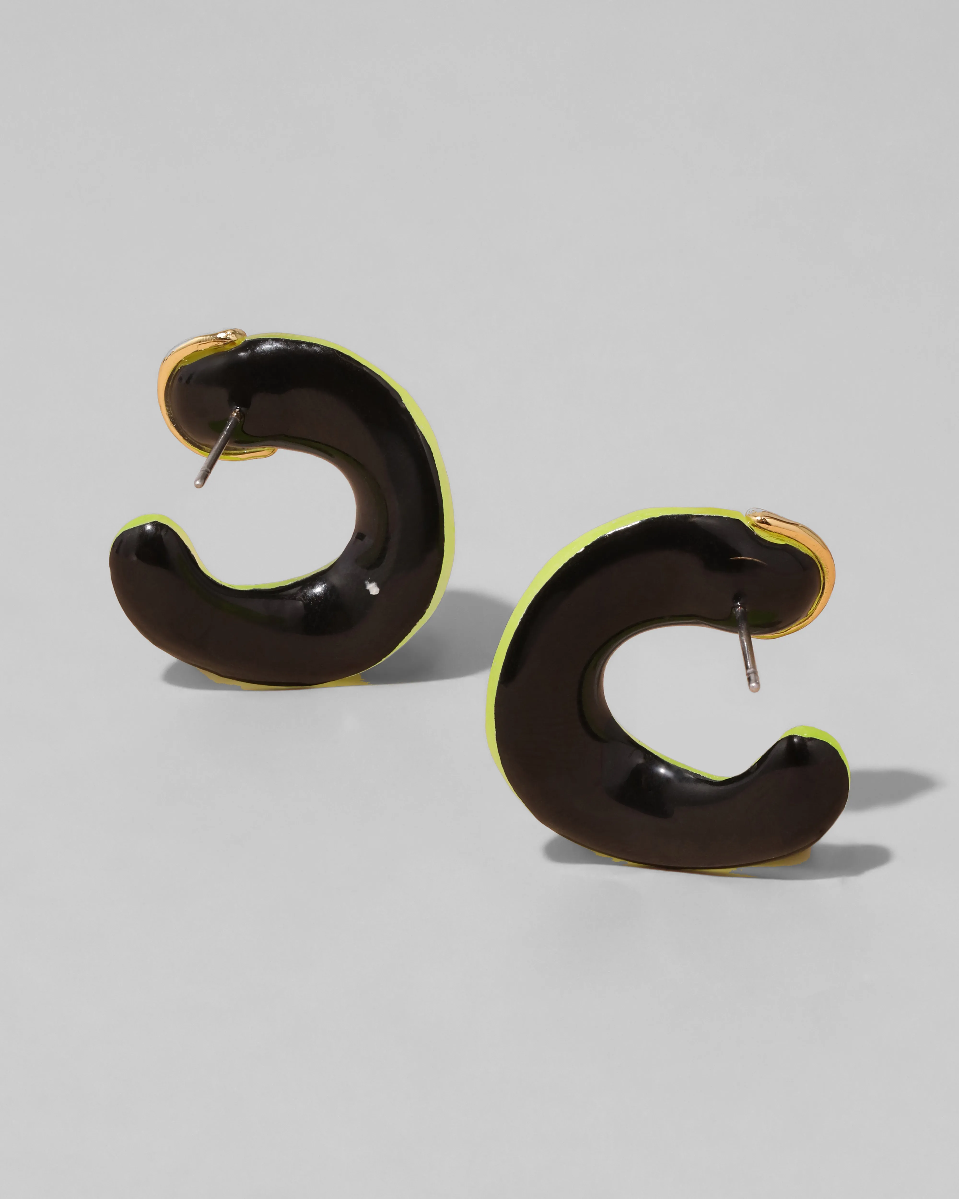 Lucite Small Molten Front Facing Hoop Earring - Neon Yellow sold by Alexis Bittar product image thumbnail 3