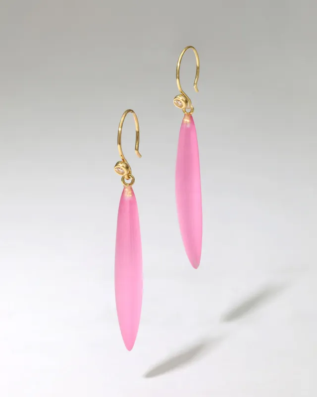 Lucite Sliver Wire Earring- Candy Pink sold by Alexis Bittar
