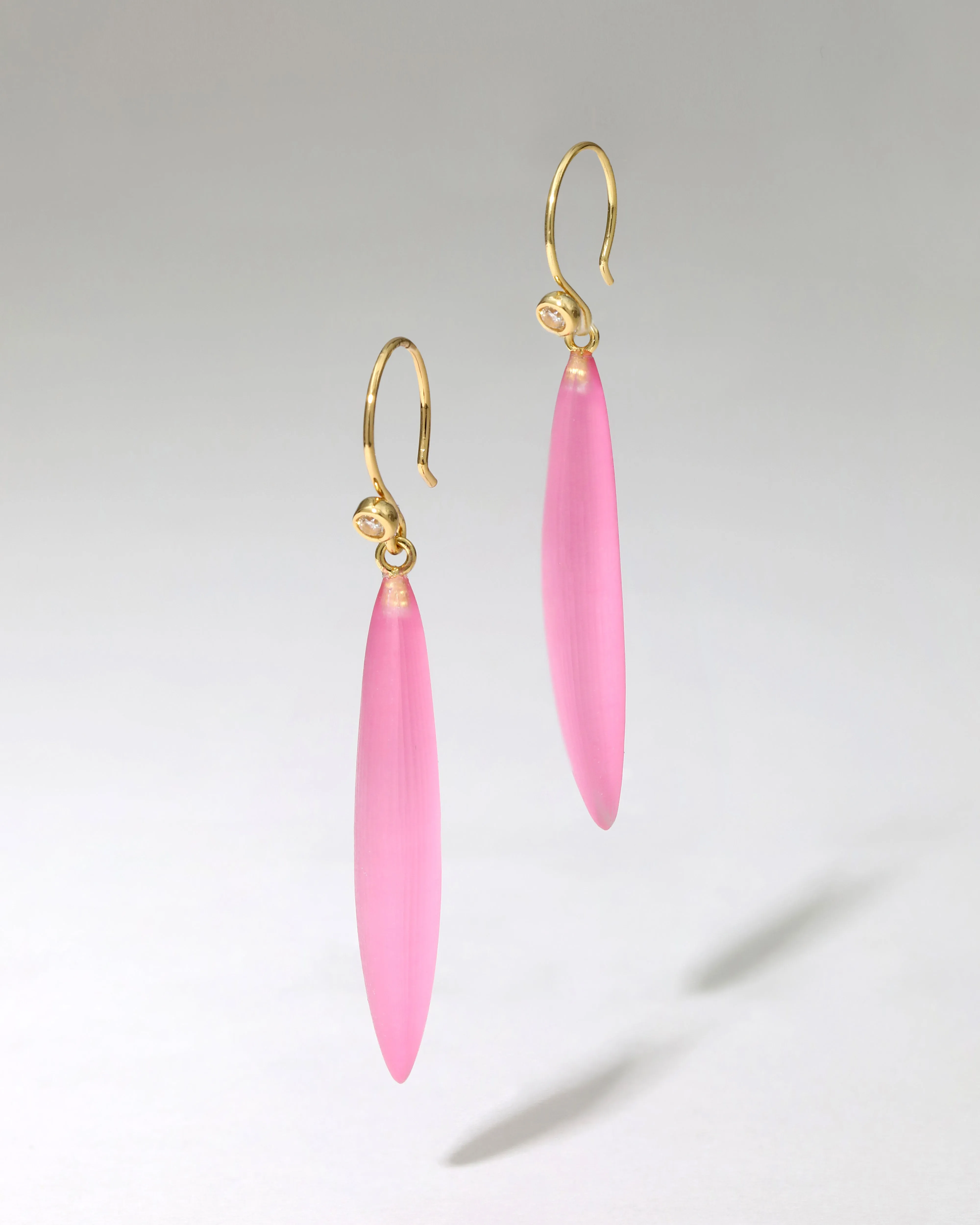 Lucite Sliver Wire Earring- Candy Pink sold by Alexis Bittar