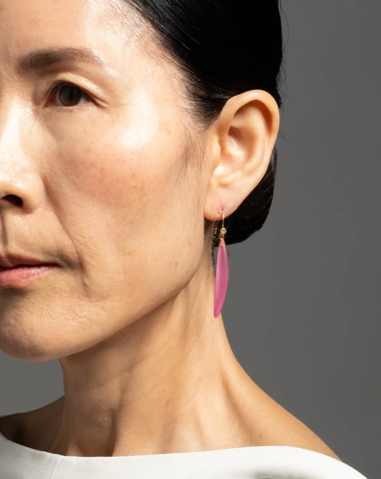 Lucite Sliver Wire Earring- Candy Pink sold by Alexis Bittar product image thumbnail 2