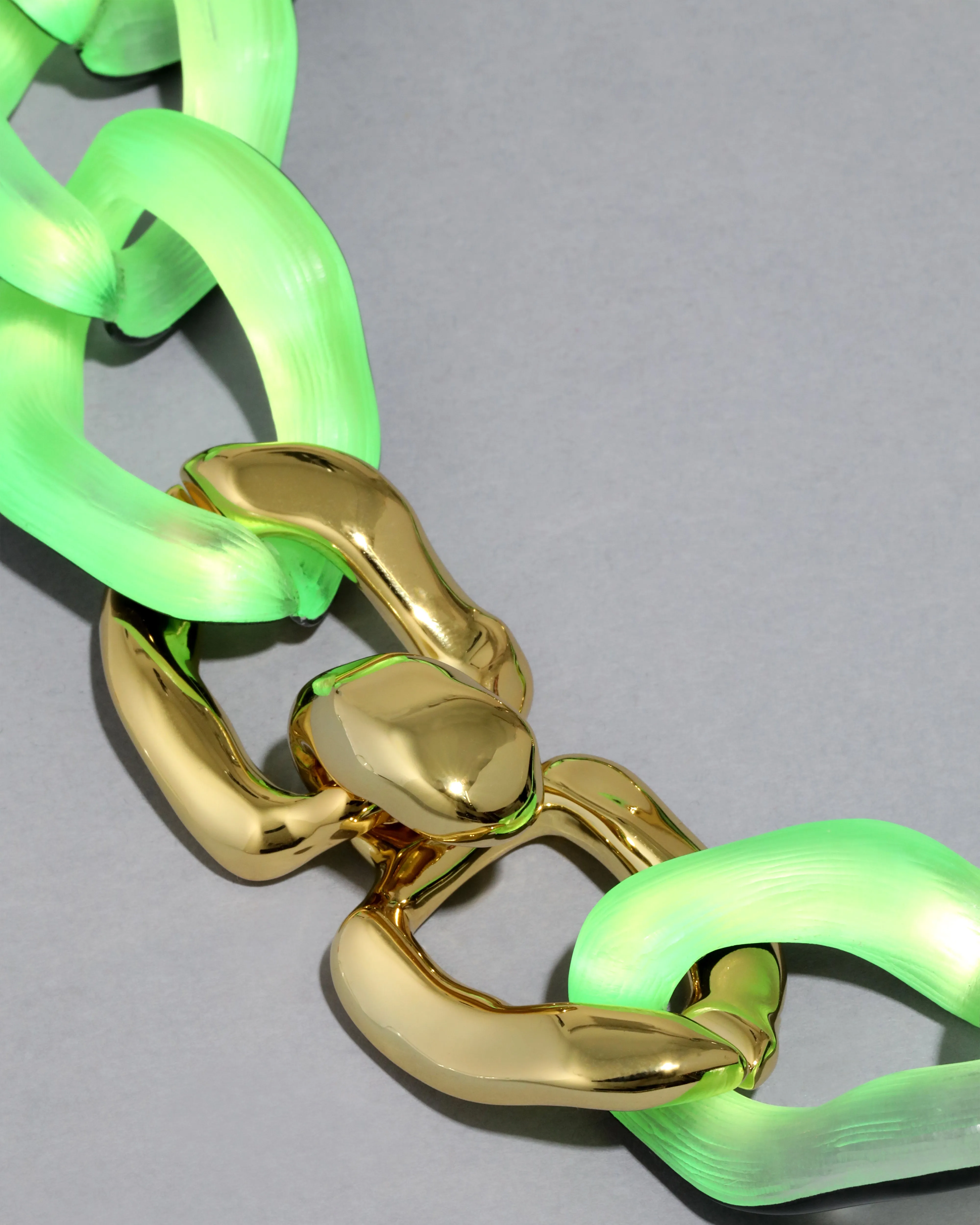 Lucite Molten X Large Link Necklace - Neon Green sold by Alexis Bittar product image thumbnail 4