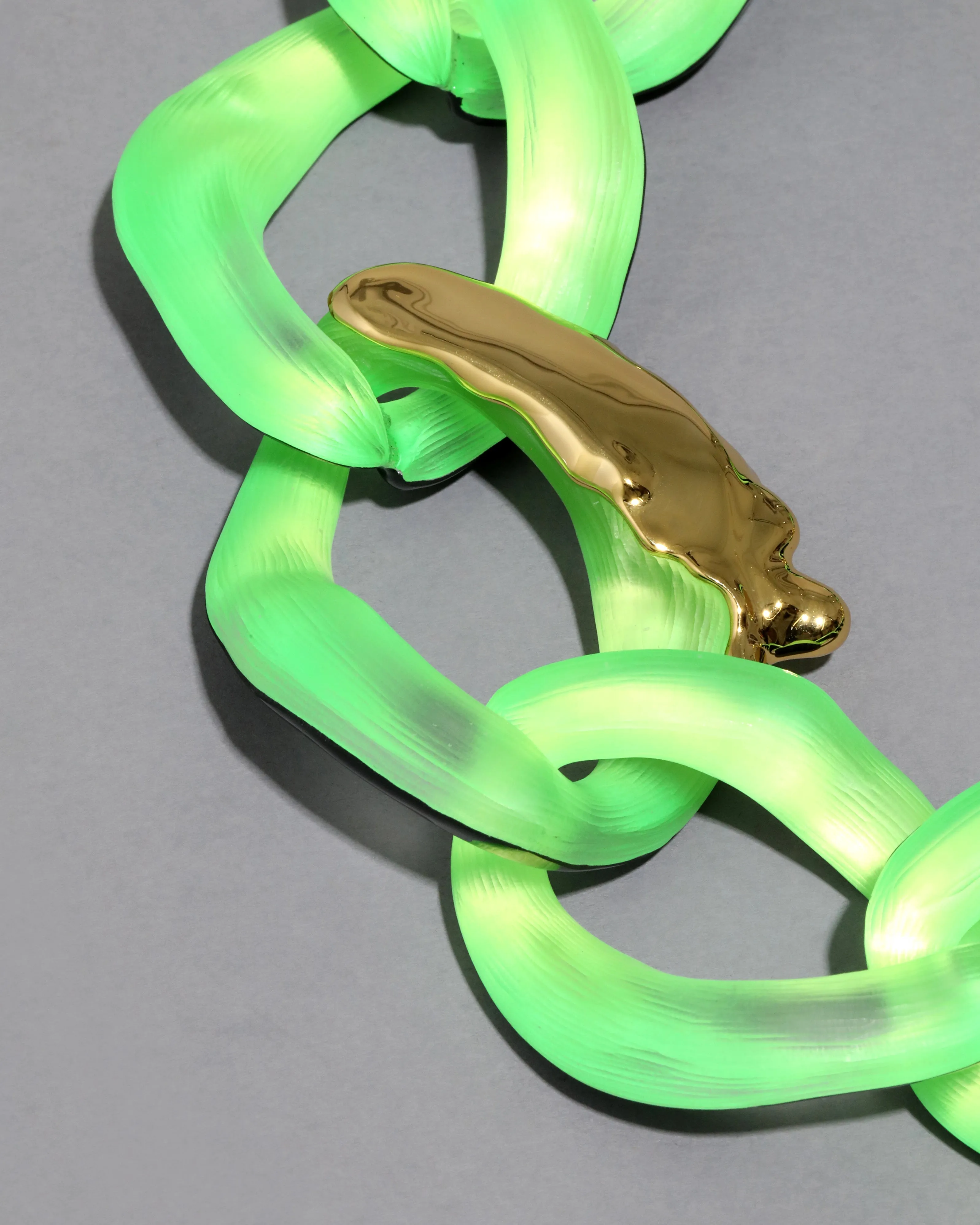 Lucite Molten X Large Link Necklace - Neon Green sold by Alexis Bittar product image thumbnail 3