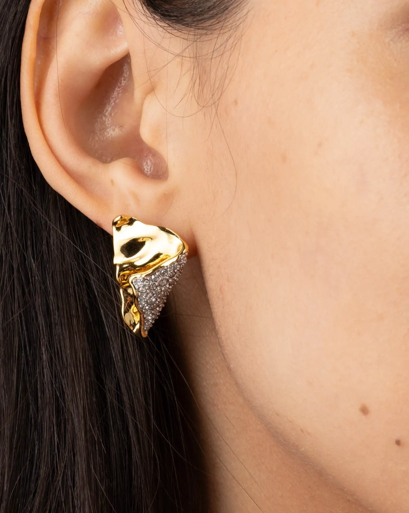Solanales Gold Crystal Folded Mini Earring sold by Alexis Bittar product image thumbnail 2