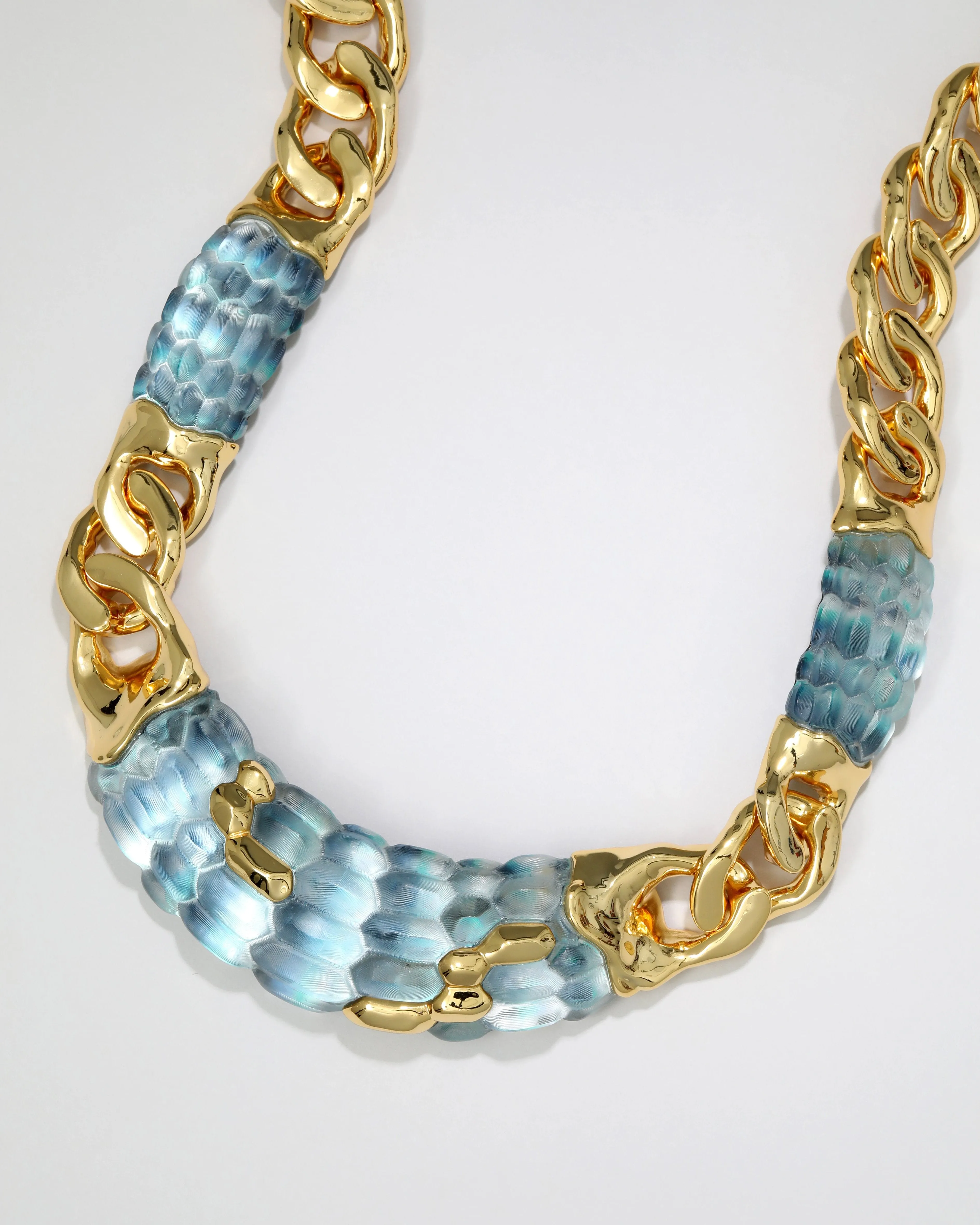 Serpent Lucite Bib Necklace- Azure sold by Alexis Bittar product image thumbnail 3