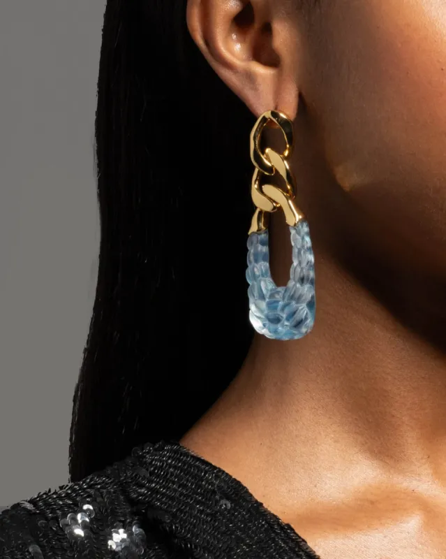 Serpent Lucite Link Earring- Azure sold by Alexis Bittar