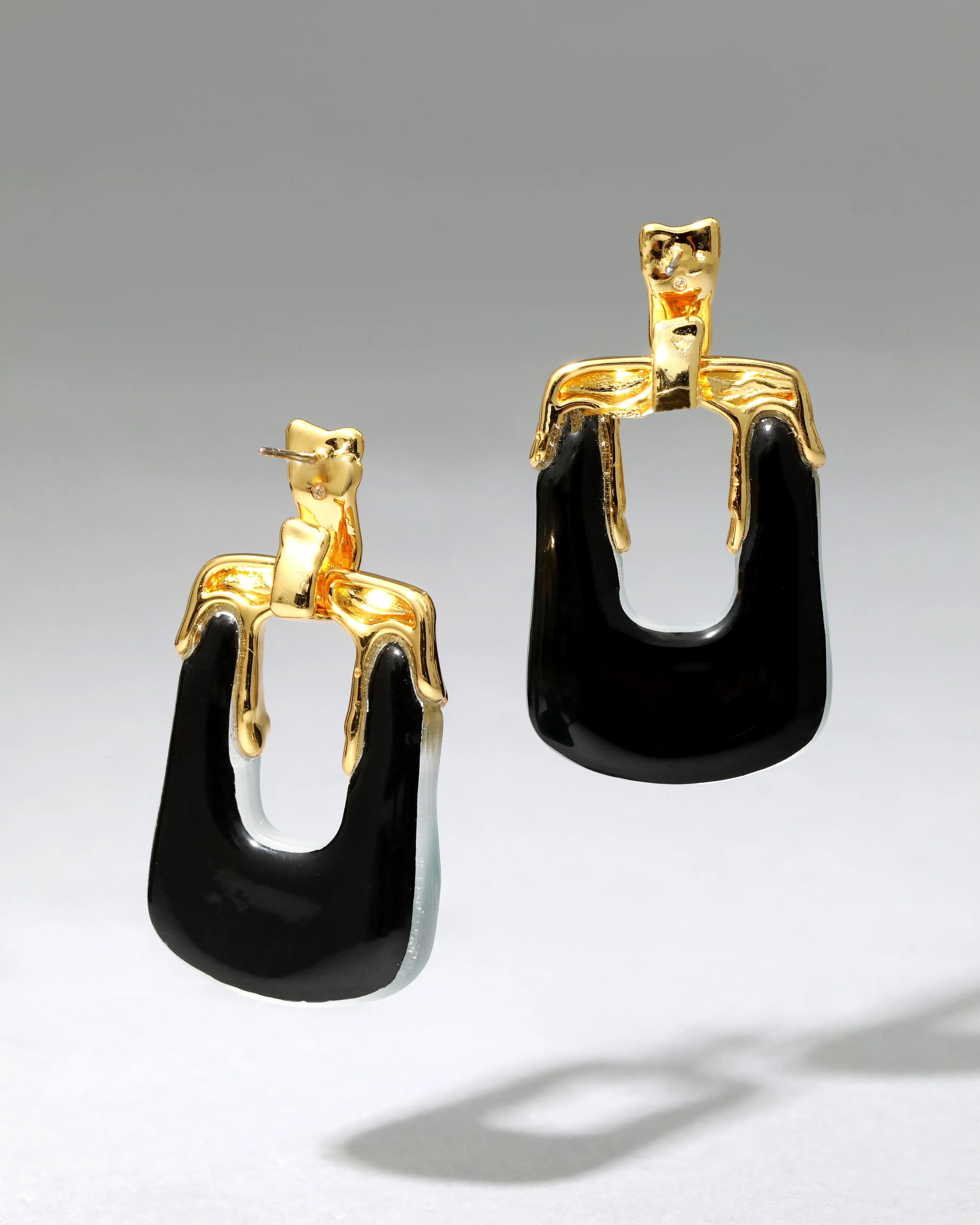 Luminous Lucite Rectangular Door Knocker Earring- Teal Blue sold by Alexis Bittar product image thumbnail 3