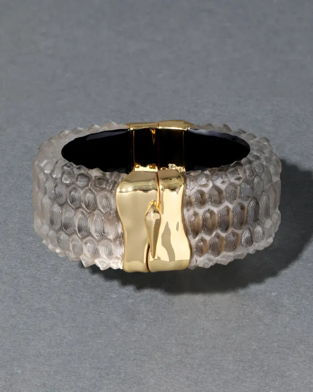 Serpent Lucite Wide Hinge Bracelet- Desert sold by Alexis Bittar