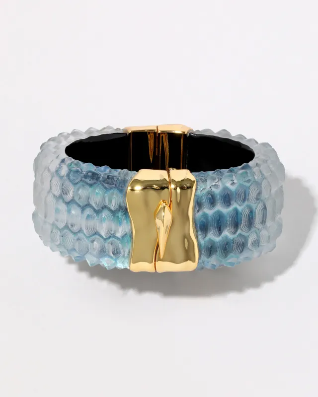 Serpent Lucite Wide Hinge Bracelet- Azure sold by Alexis Bittar