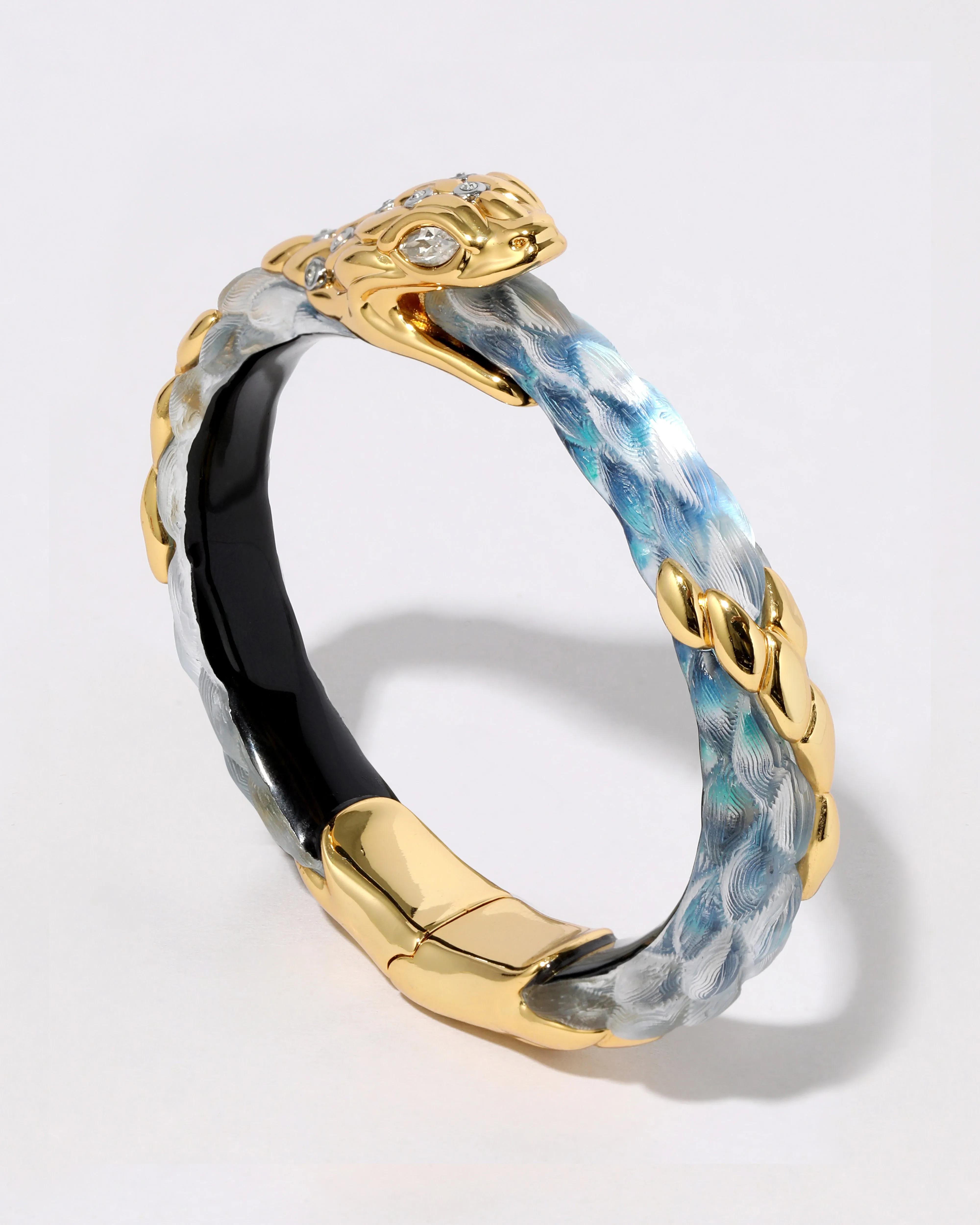 Serpent Lucite Hinge Bracelet- Azure sold by Alexis Bittar