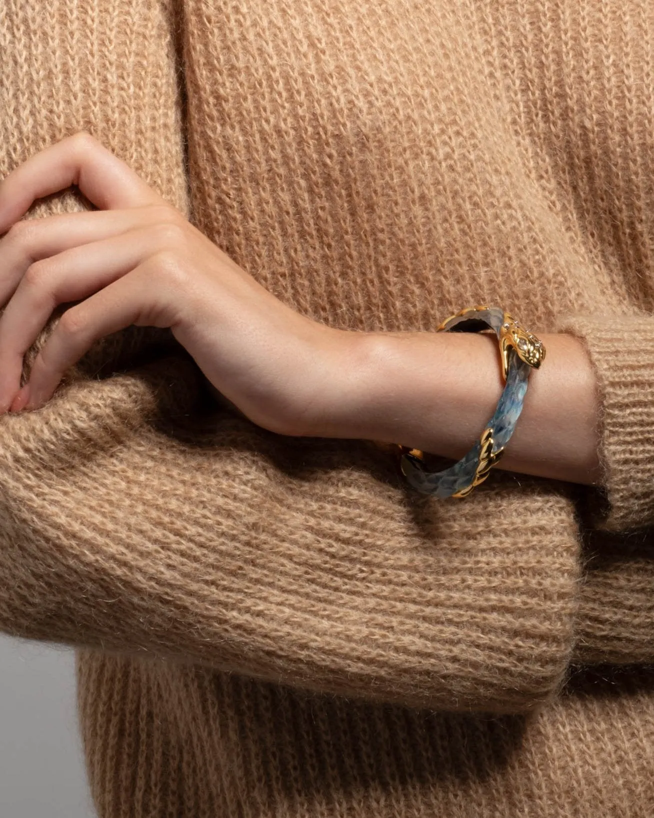 Serpent Lucite Hinge Bracelet- Azure sold by Alexis Bittar product image thumbnail 2