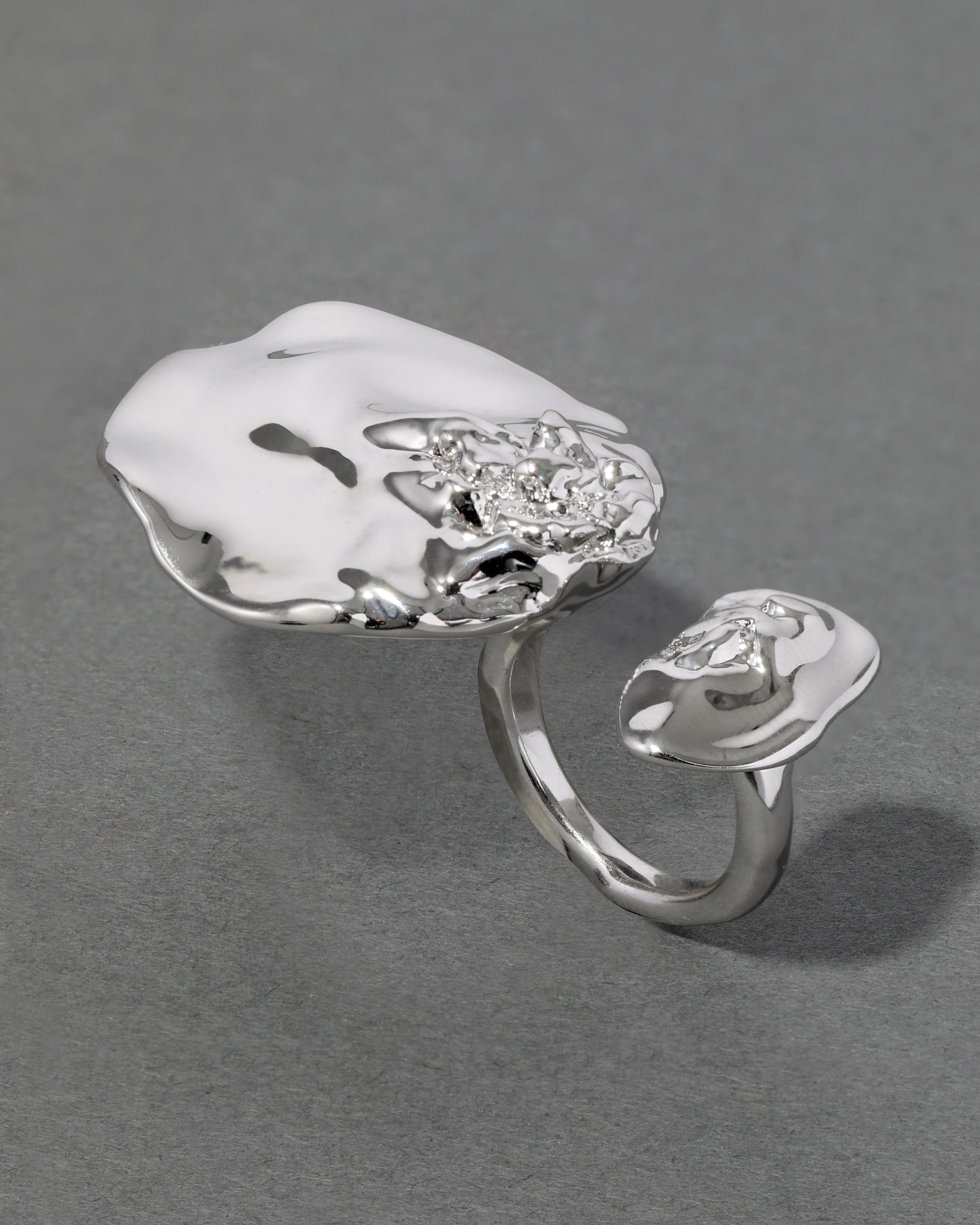 Brut Silver Double Disc Ring sold by Alexis Bittar product image thumbnail 2