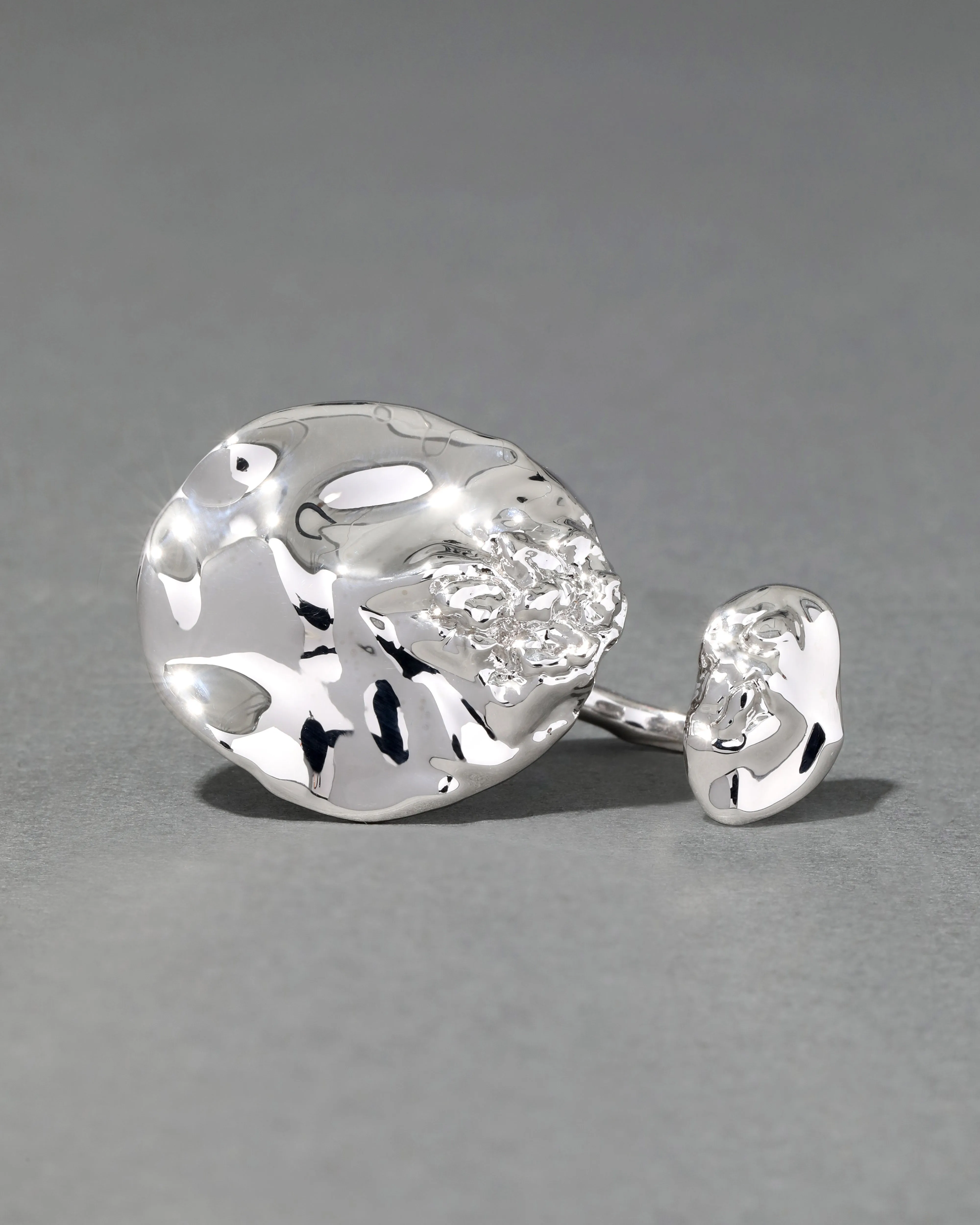 Brut Silver Double Disc Ring sold by Alexis Bittar product image thumbnail 3