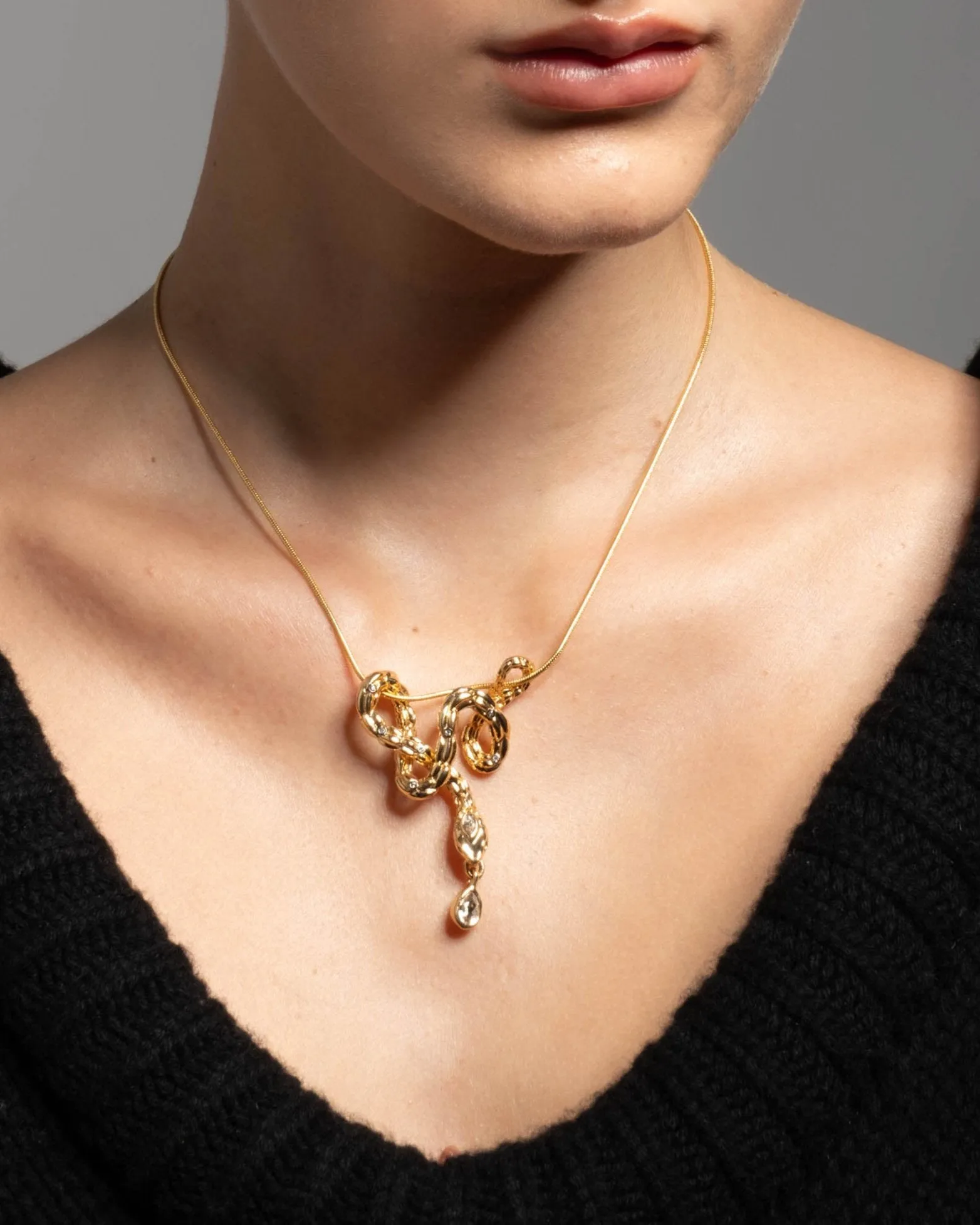 Serpent Crystal Drop Necklace sold by Alexis Bittar product image thumbnail 2