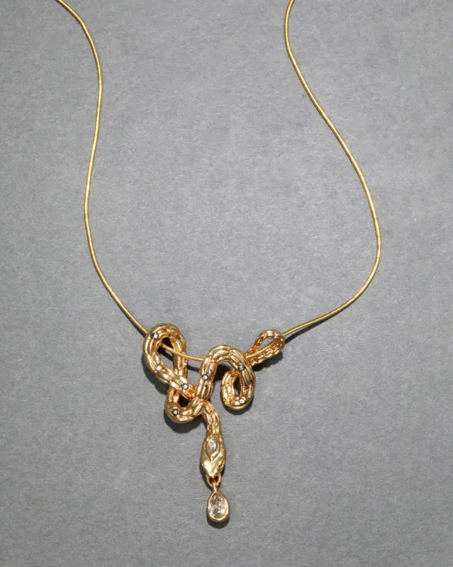 Serpent Crystal Drop Necklace sold by Alexis Bittar