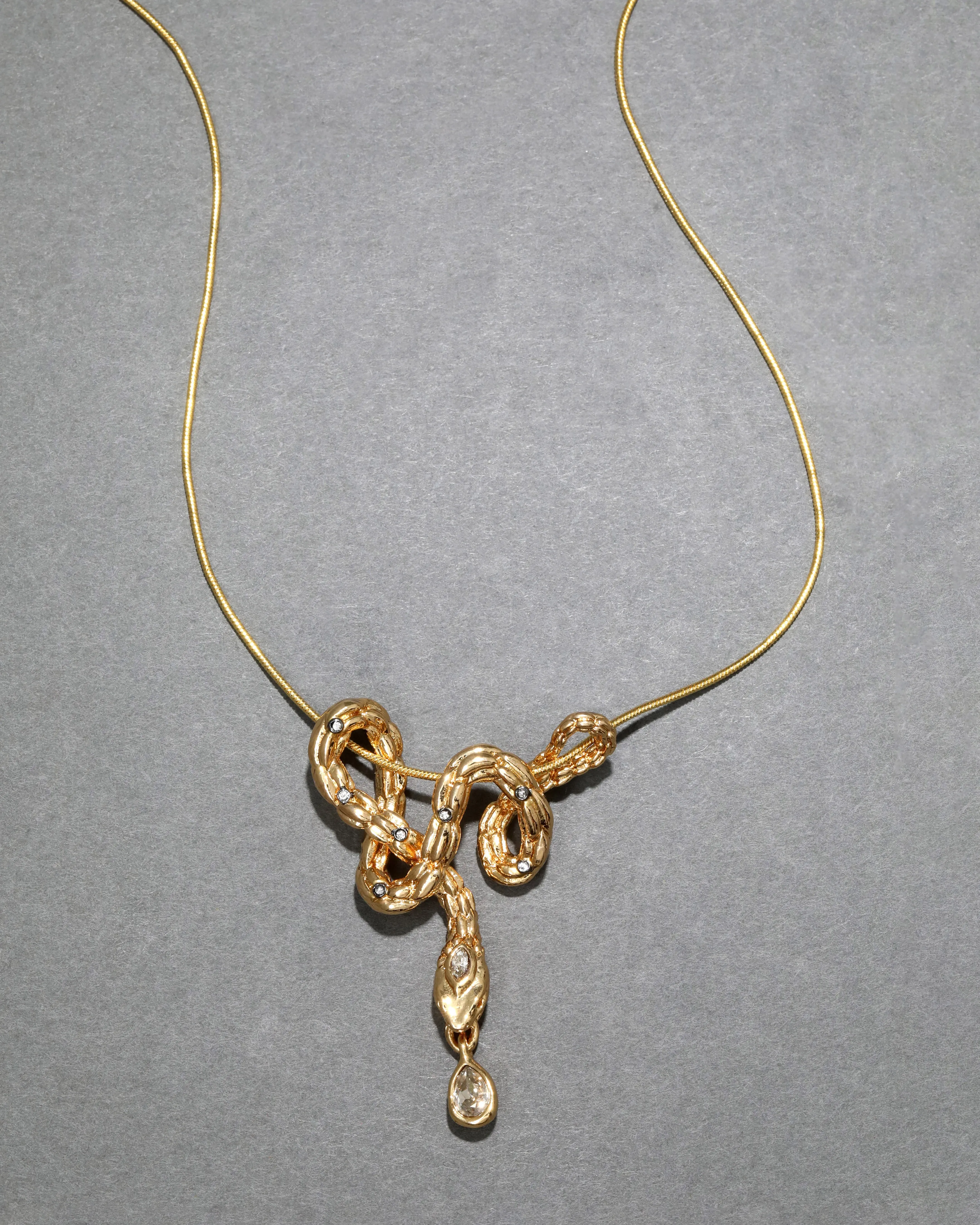 Serpent Crystal Drop Necklace sold by Alexis Bittar