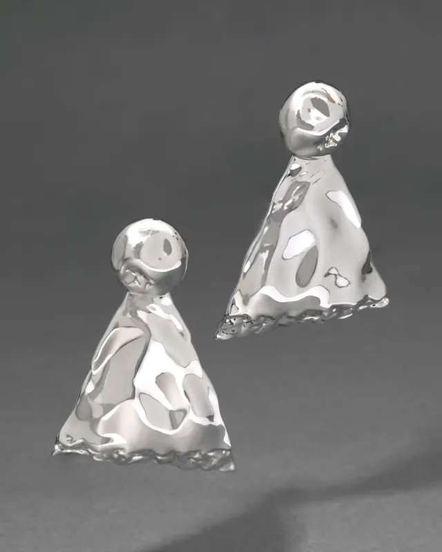 Brut Silver Triangle Post Earring sold by Alexis Bittar