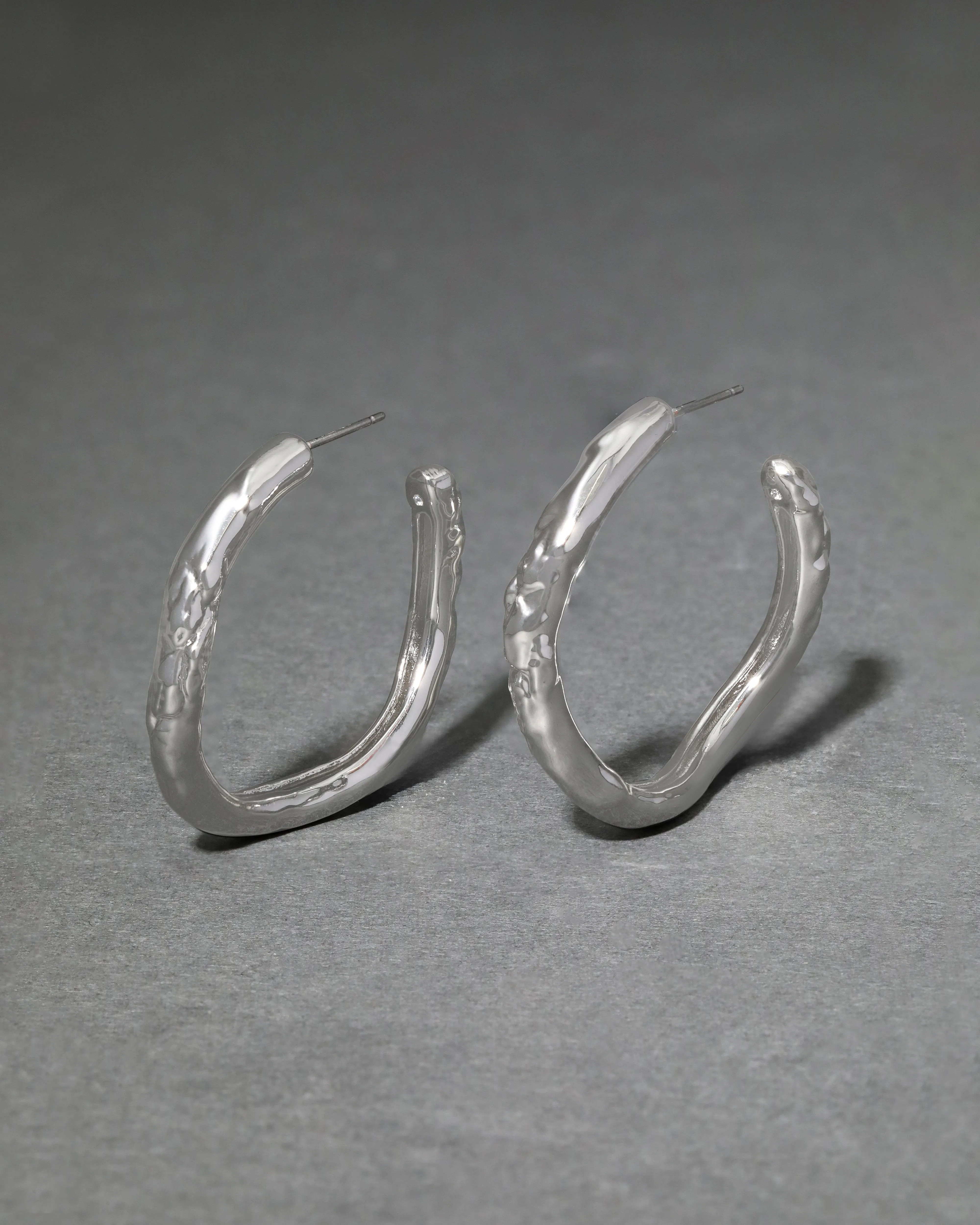 Brut Silver Tube Hoop Earring sold by Alexis Bittar
