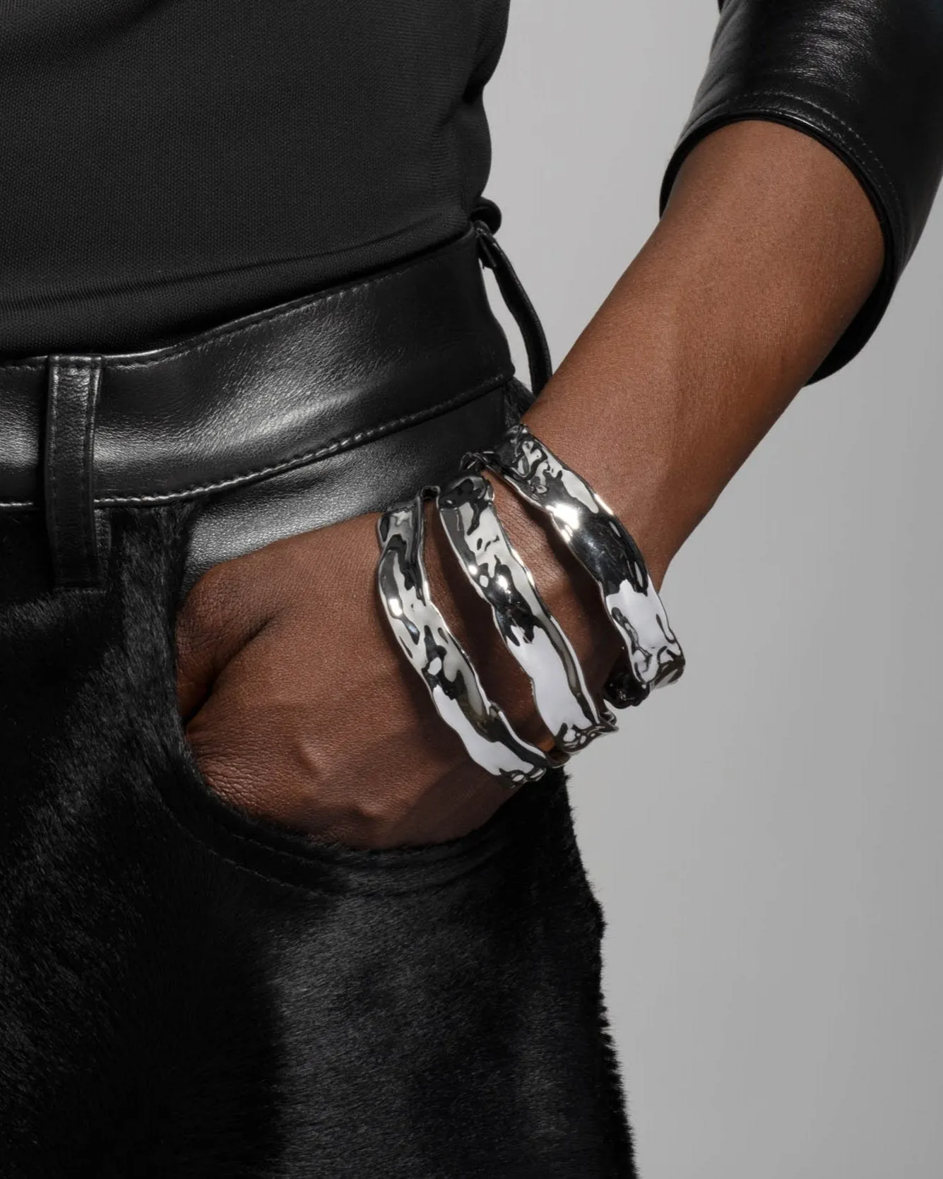 Brut Silver Strap Bangle Bracelet sold by Alexis Bittar