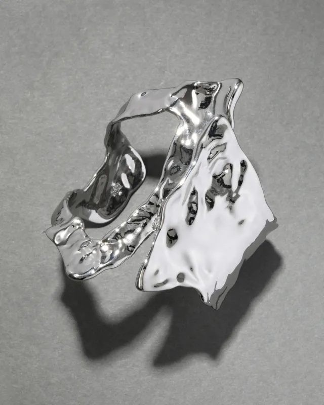 Brut Silver Cutout Angular Cuff Bracelet sold by Alexis Bittar
