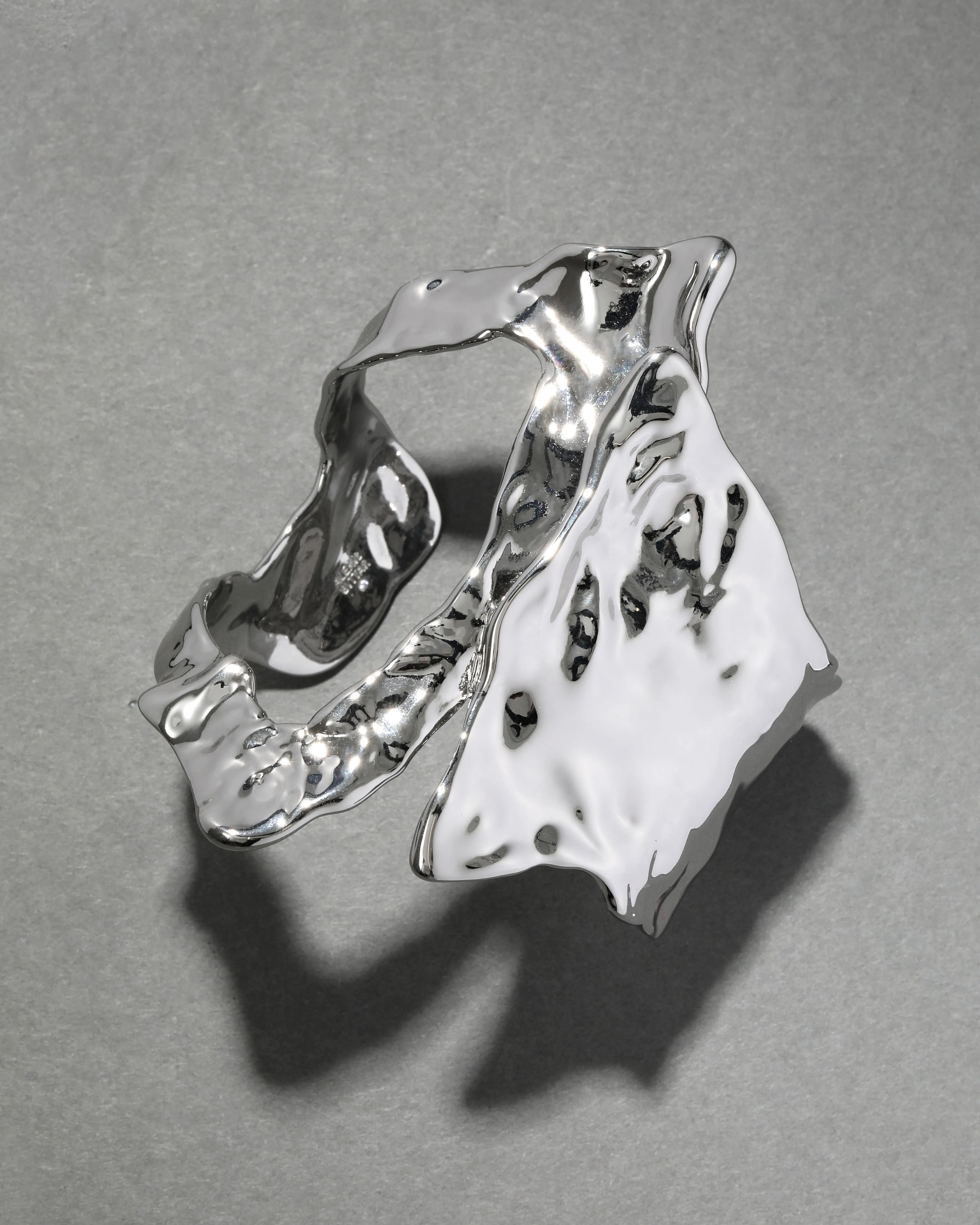 Brut Silver Cutout Angular Cuff Bracelet sold by Alexis Bittar