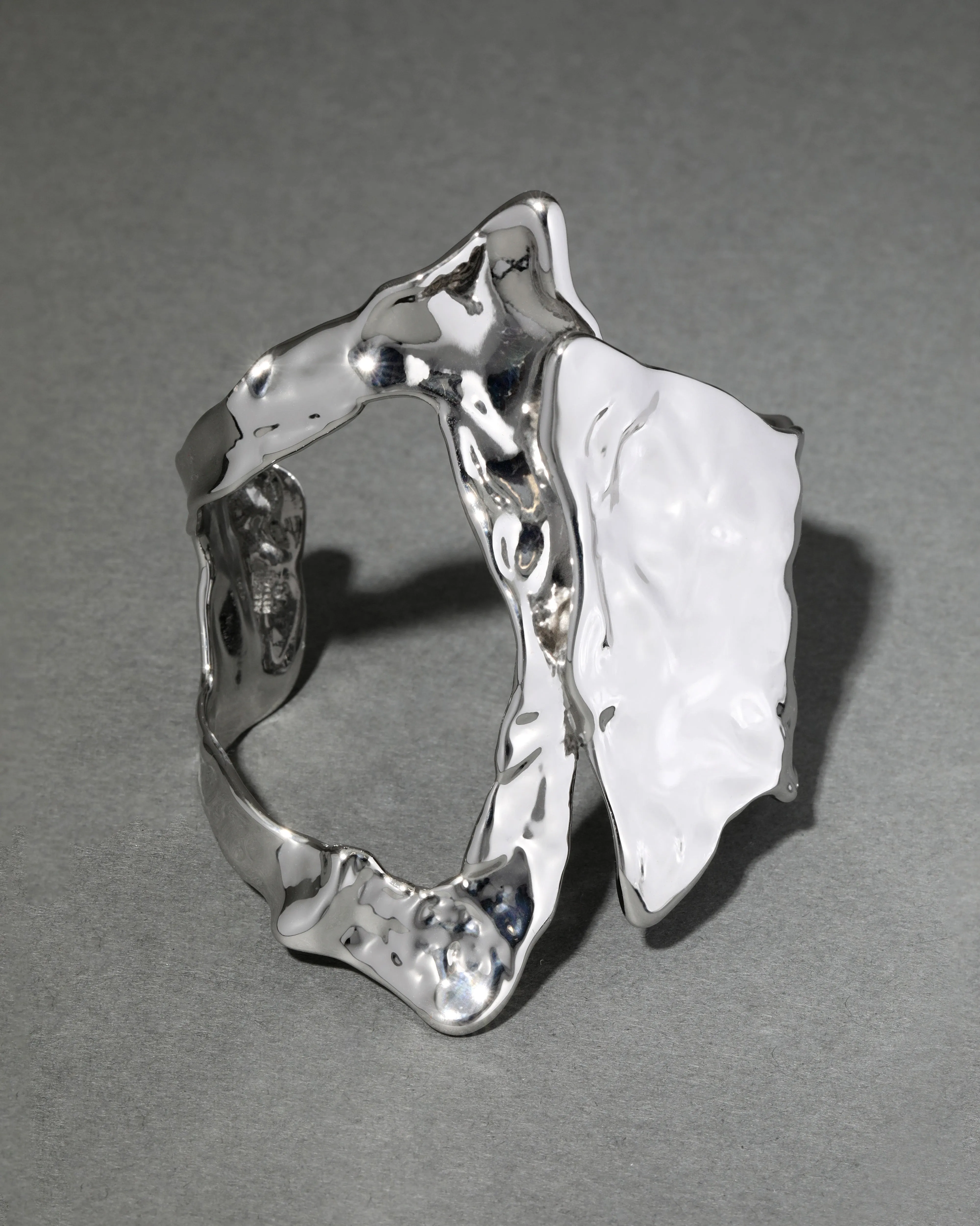 Brut Silver Cutout Angular Cuff Bracelet sold by Alexis Bittar product image thumbnail 3