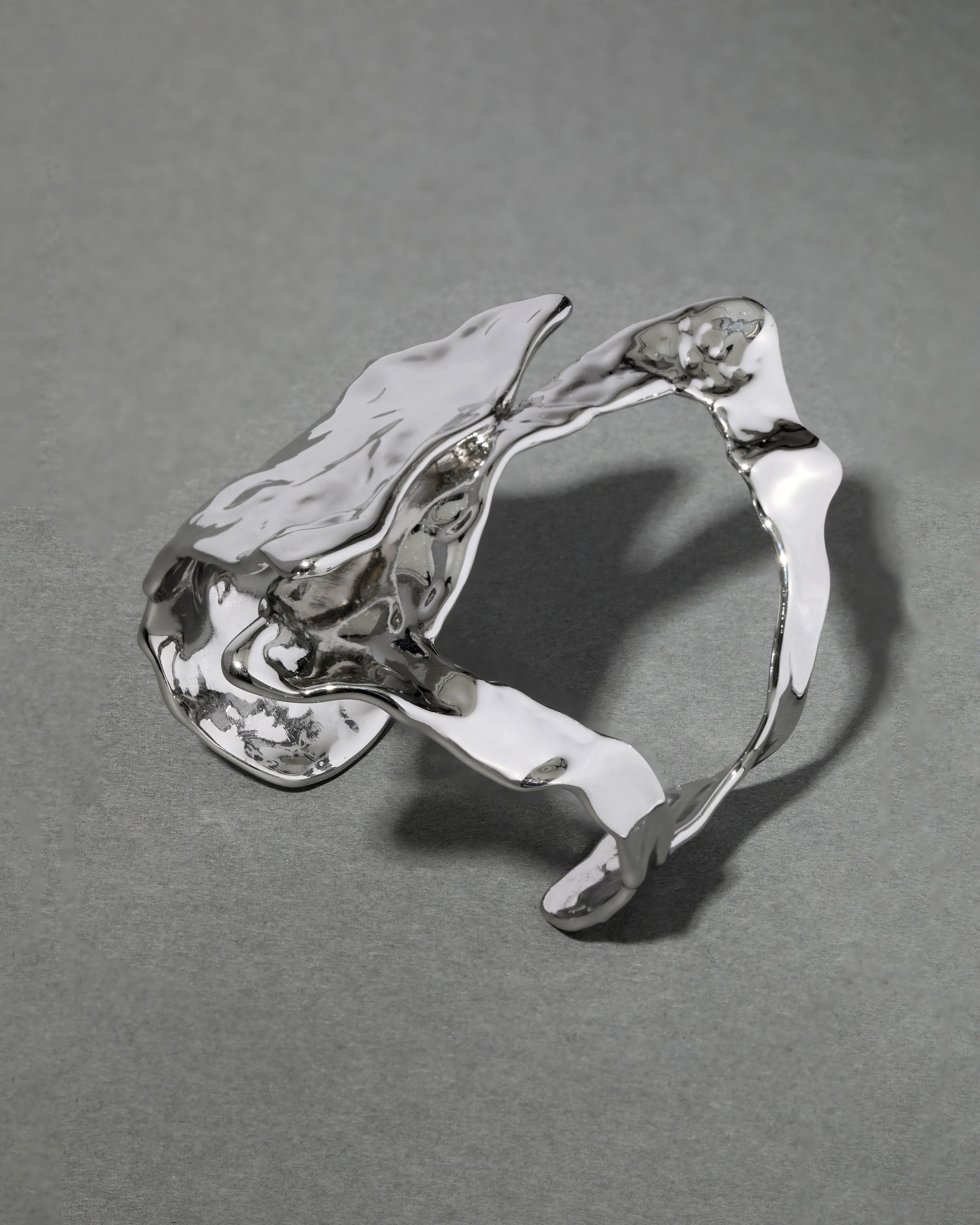 Brut Silver Cutout Angular Cuff Bracelet sold by Alexis Bittar product image thumbnail 4