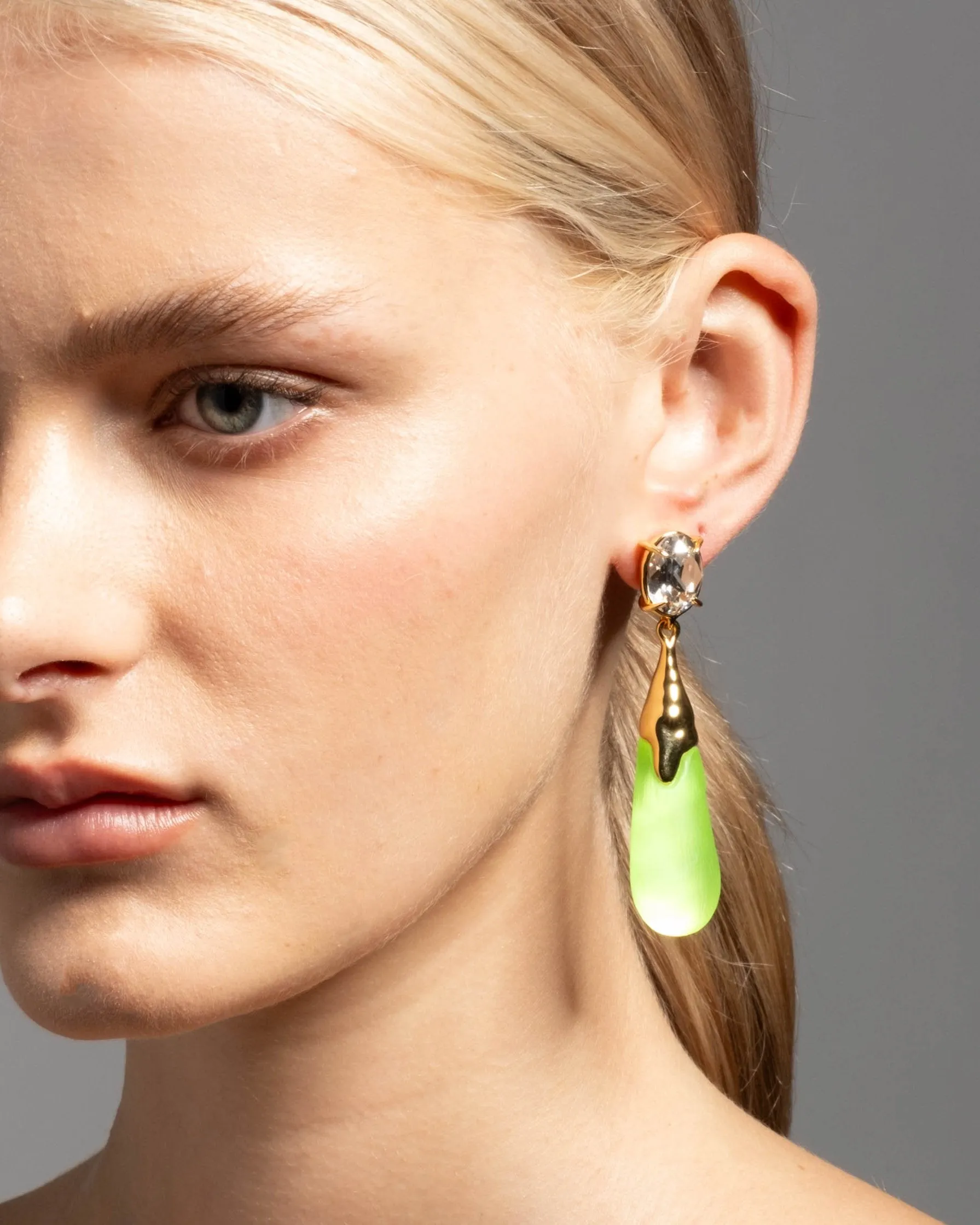 Bonbon Crystal Small Teardrop Earring- Neon Green sold by Alexis Bittar product image thumbnail 2