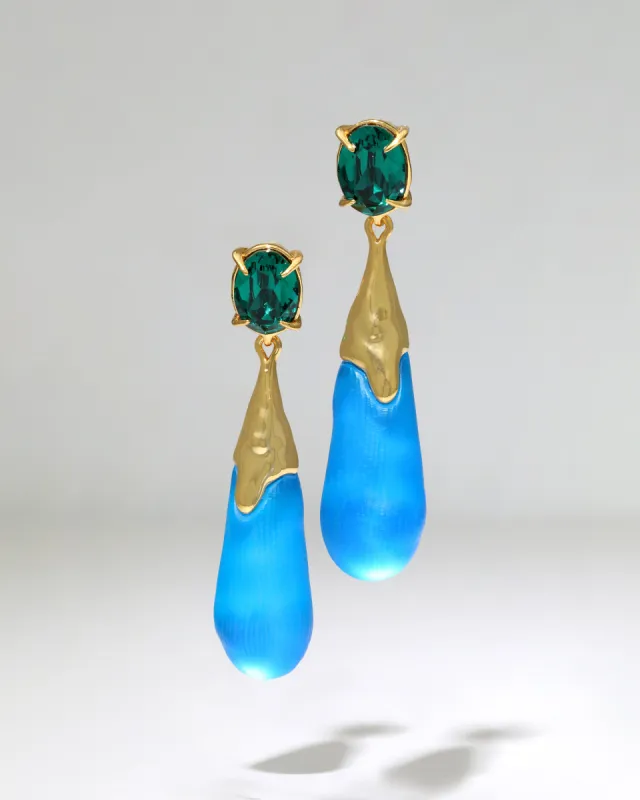 Bonbon Crystal Small Teardrop Earring- Cerulean sold by Alexis Bittar