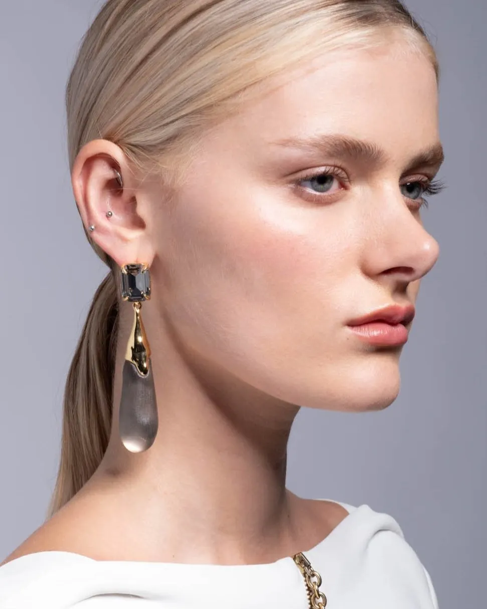 Bonbon Crystal Large Teardrop Earring- Chocolate sold by Alexis Bittar product image thumbnail 2