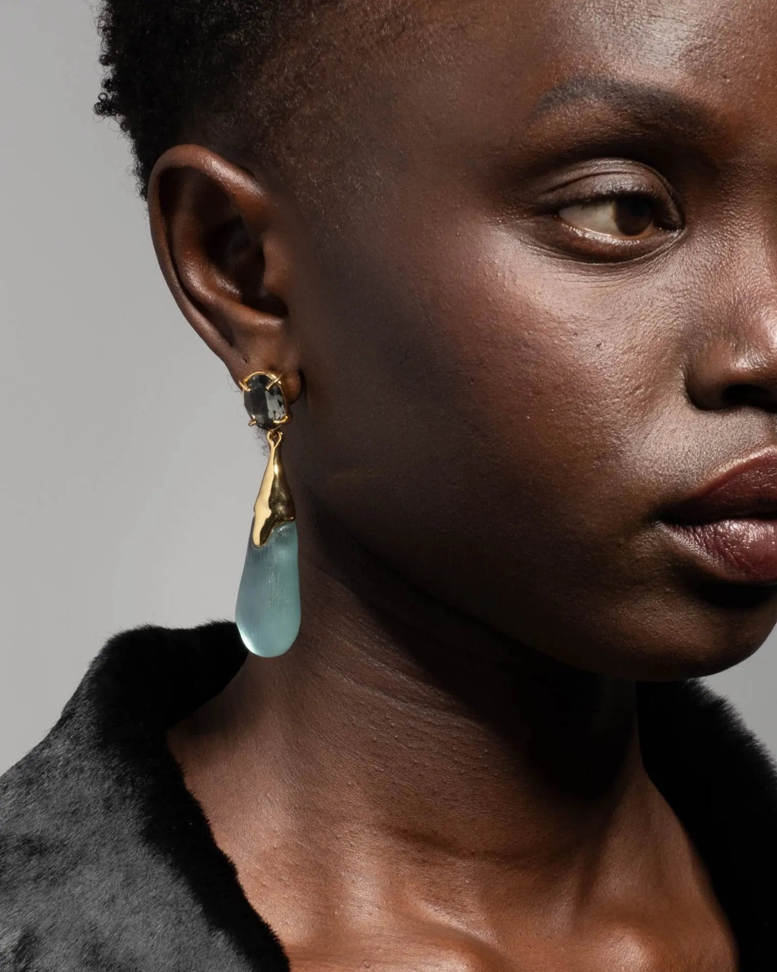 Bonbon Crystal Small Teardrop Earring- Teal Blue sold by Alexis Bittar product image thumbnail 2