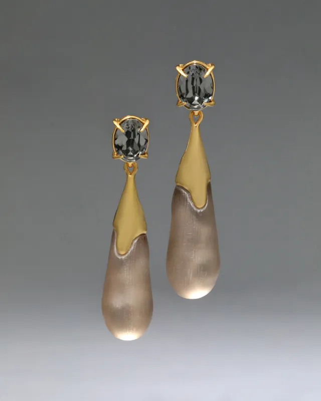 Bonbon Crystal Small Teardrop Earring- Chocolate sold by Alexis Bittar
