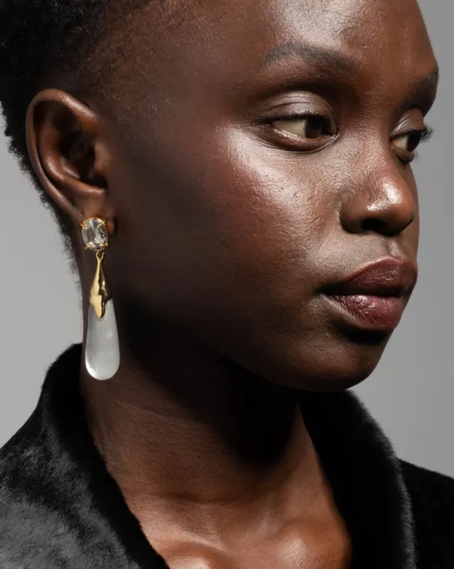 Bonbon Crystal Small Teardrop Earring- Pewter sold by Alexis Bittar