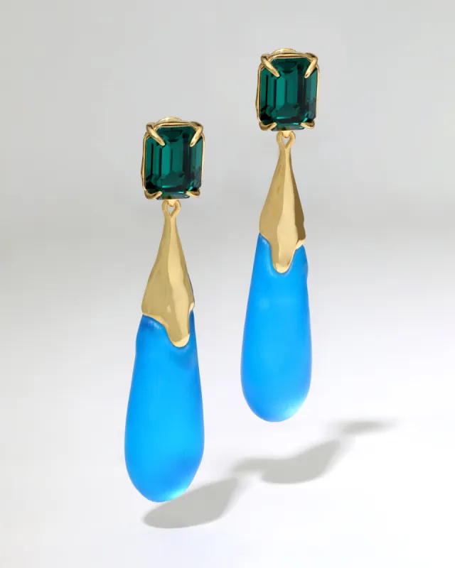 Bonbon Crystal Large Teardrop Earring- Cerulean sold by Alexis Bittar