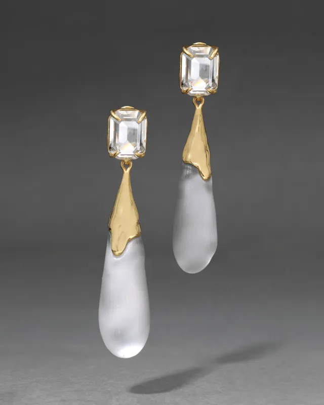 Bonbon Crystal Large Teardrop Earring- Pewter sold by Alexis Bittar