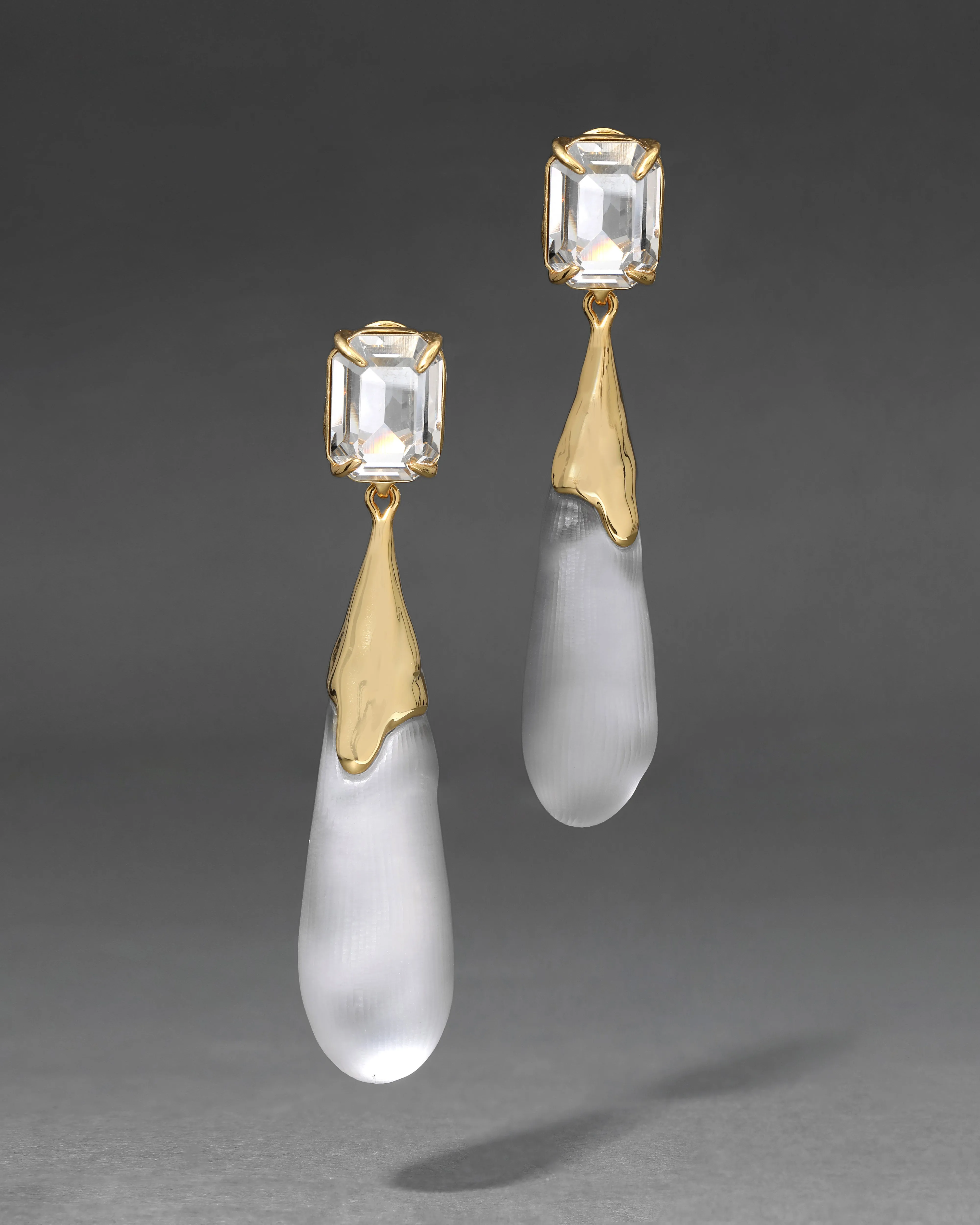 Bonbon Crystal Large Teardrop Earring- Pewter sold by Alexis Bittar